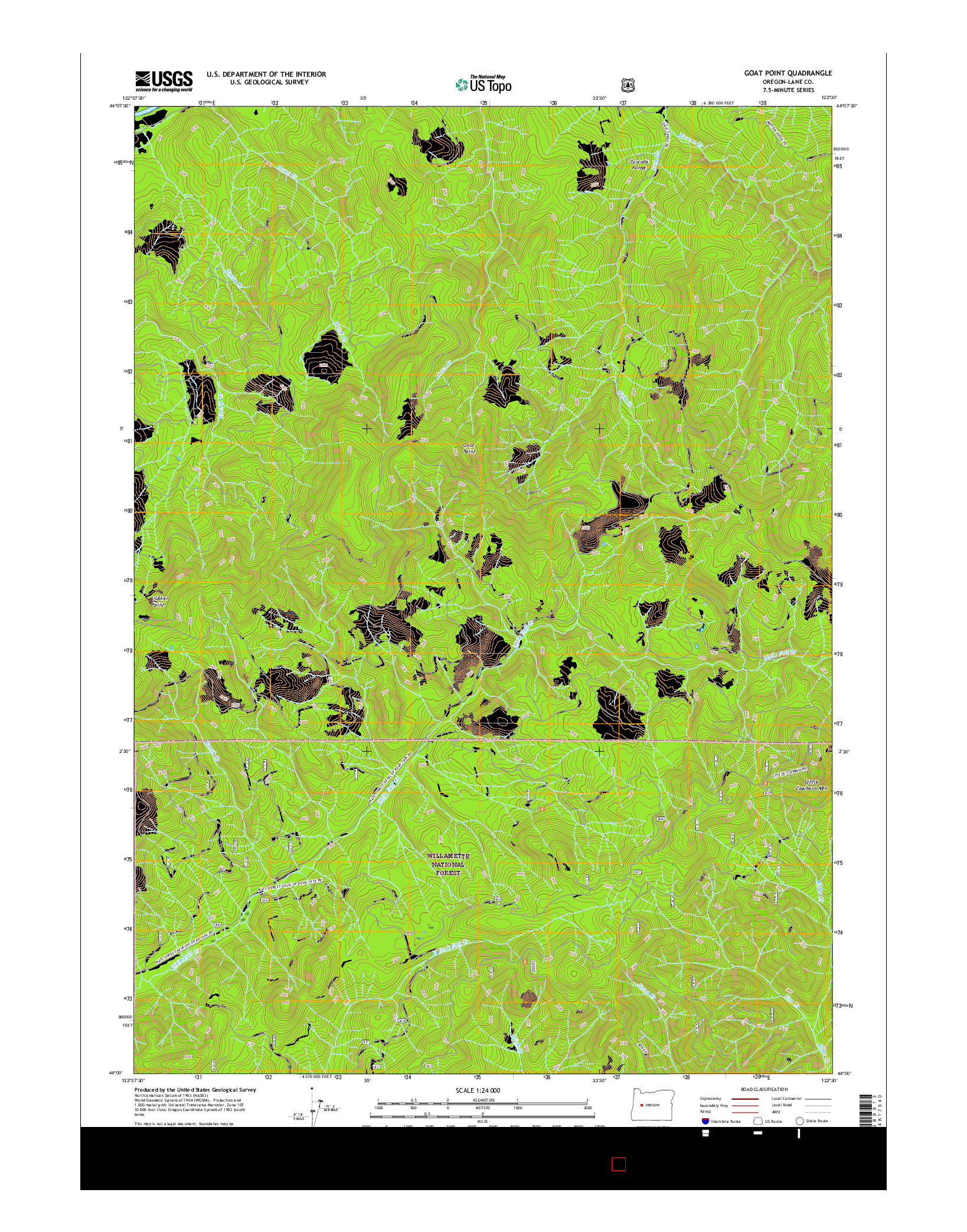 USGS US TOPO 7.5-MINUTE MAP FOR GOAT POINT, OR 2017