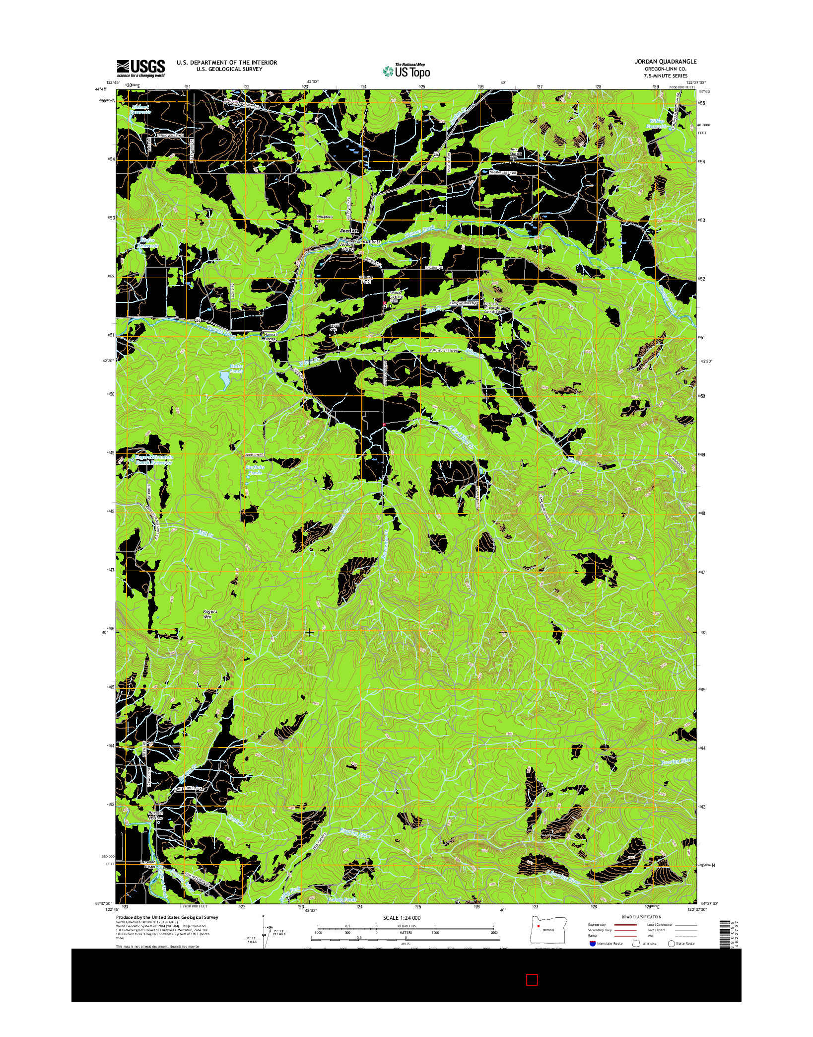 USGS US TOPO 7.5-MINUTE MAP FOR JORDAN, OR 2017