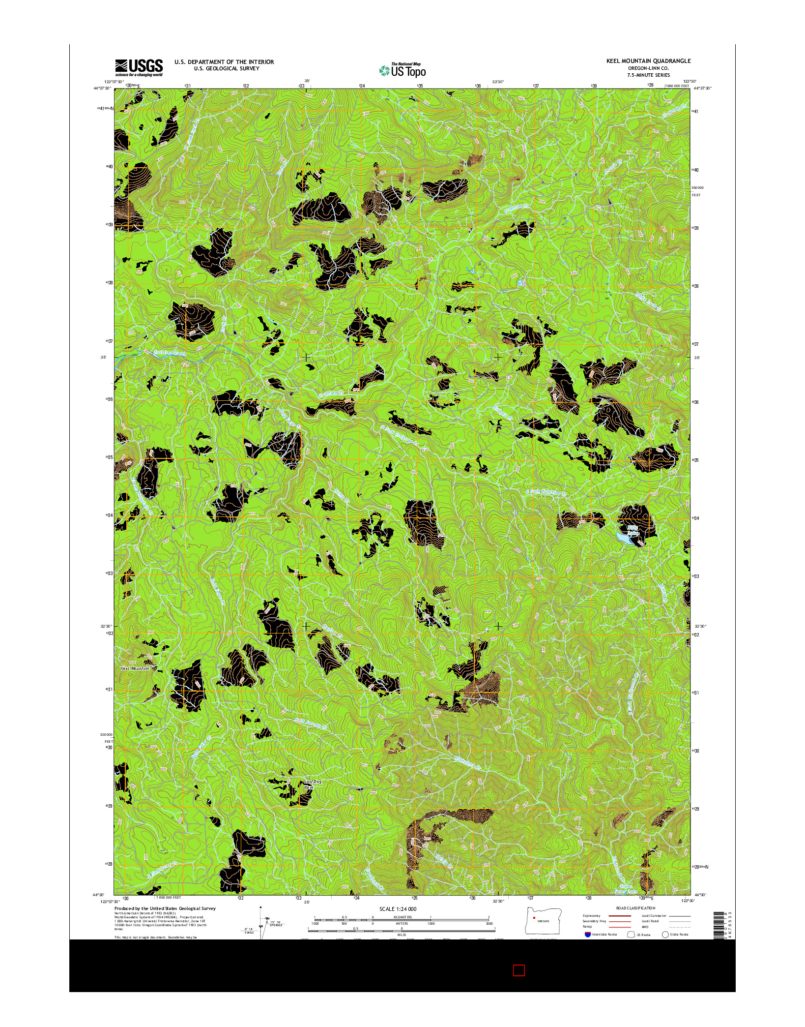 USGS US TOPO 7.5-MINUTE MAP FOR KEEL MOUNTAIN, OR 2017