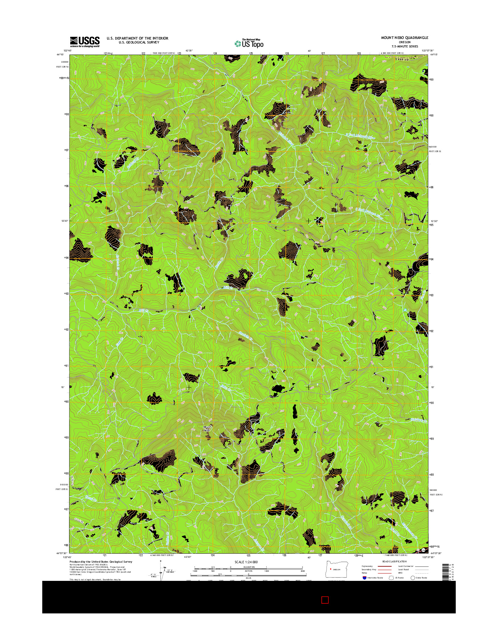 USGS US TOPO 7.5-MINUTE MAP FOR MOUNT NEBO, OR 2017