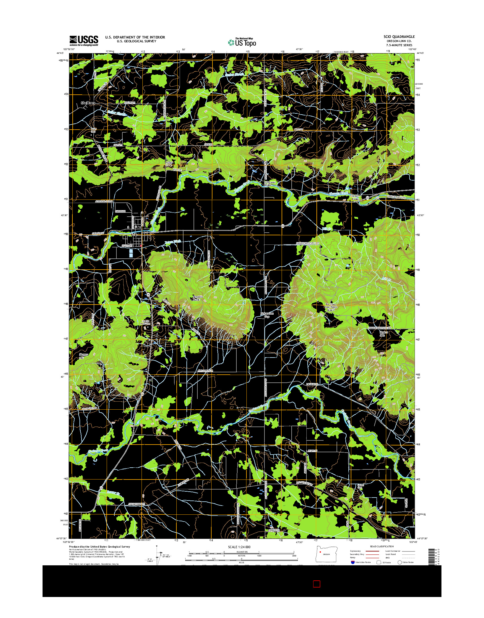 USGS US TOPO 7.5-MINUTE MAP FOR SCIO, OR 2017