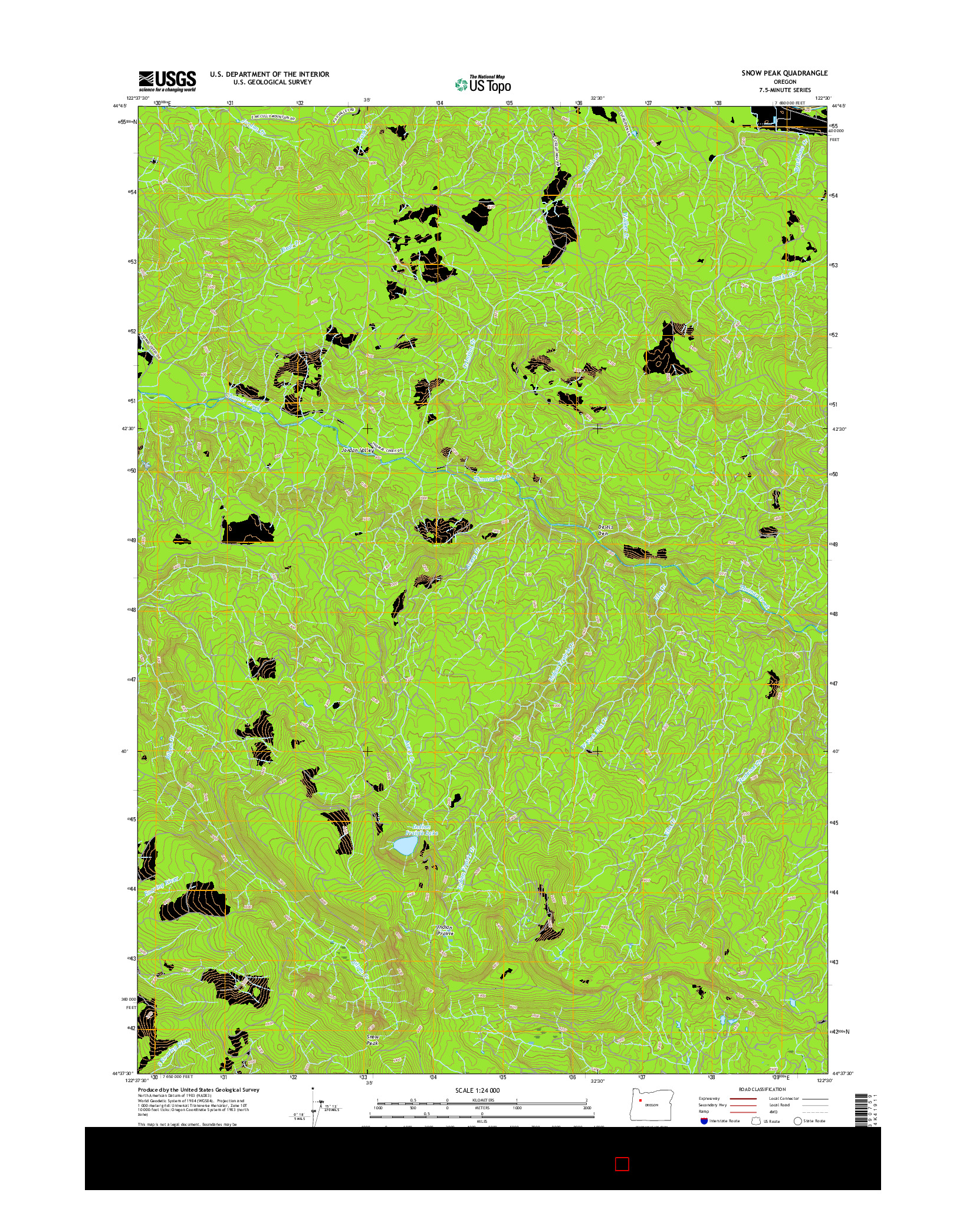 USGS US TOPO 7.5-MINUTE MAP FOR SNOW PEAK, OR 2017