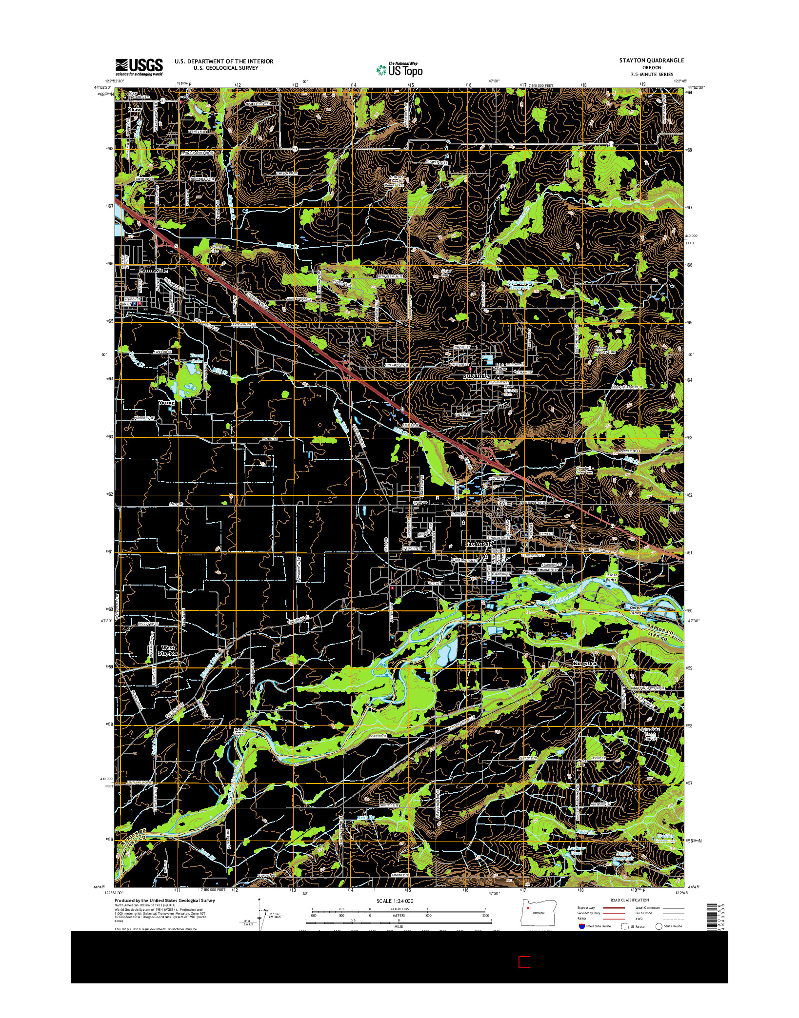 USGS US TOPO 7.5-MINUTE MAP FOR STAYTON, OR 2017