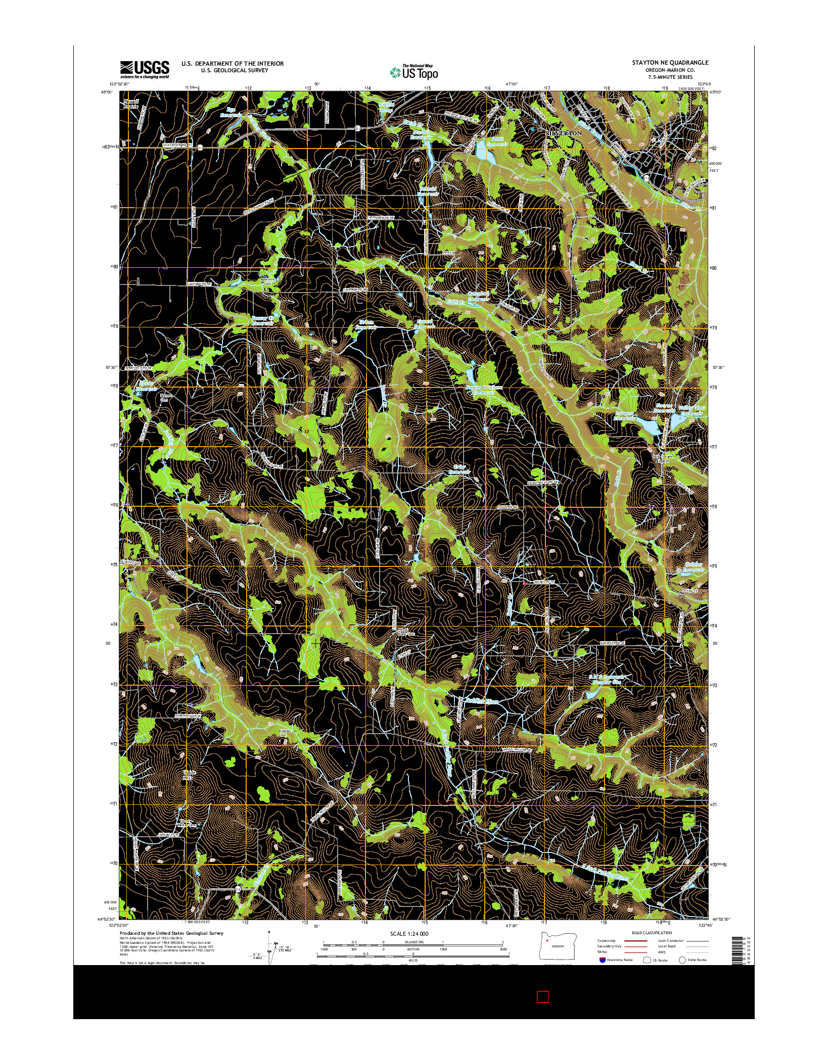 USGS US TOPO 7.5-MINUTE MAP FOR STAYTON NE, OR 2017