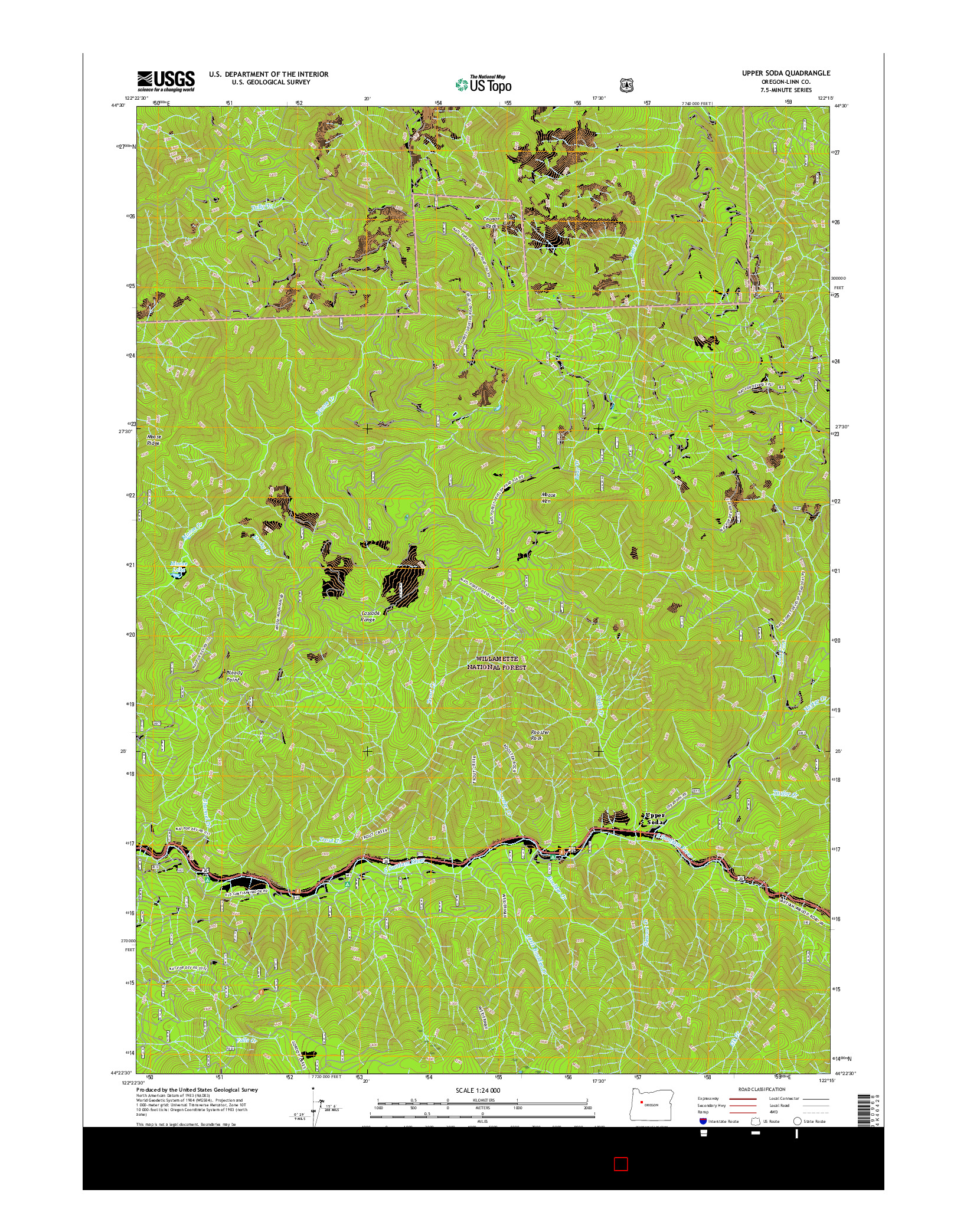 USGS US TOPO 7.5-MINUTE MAP FOR UPPER SODA, OR 2017