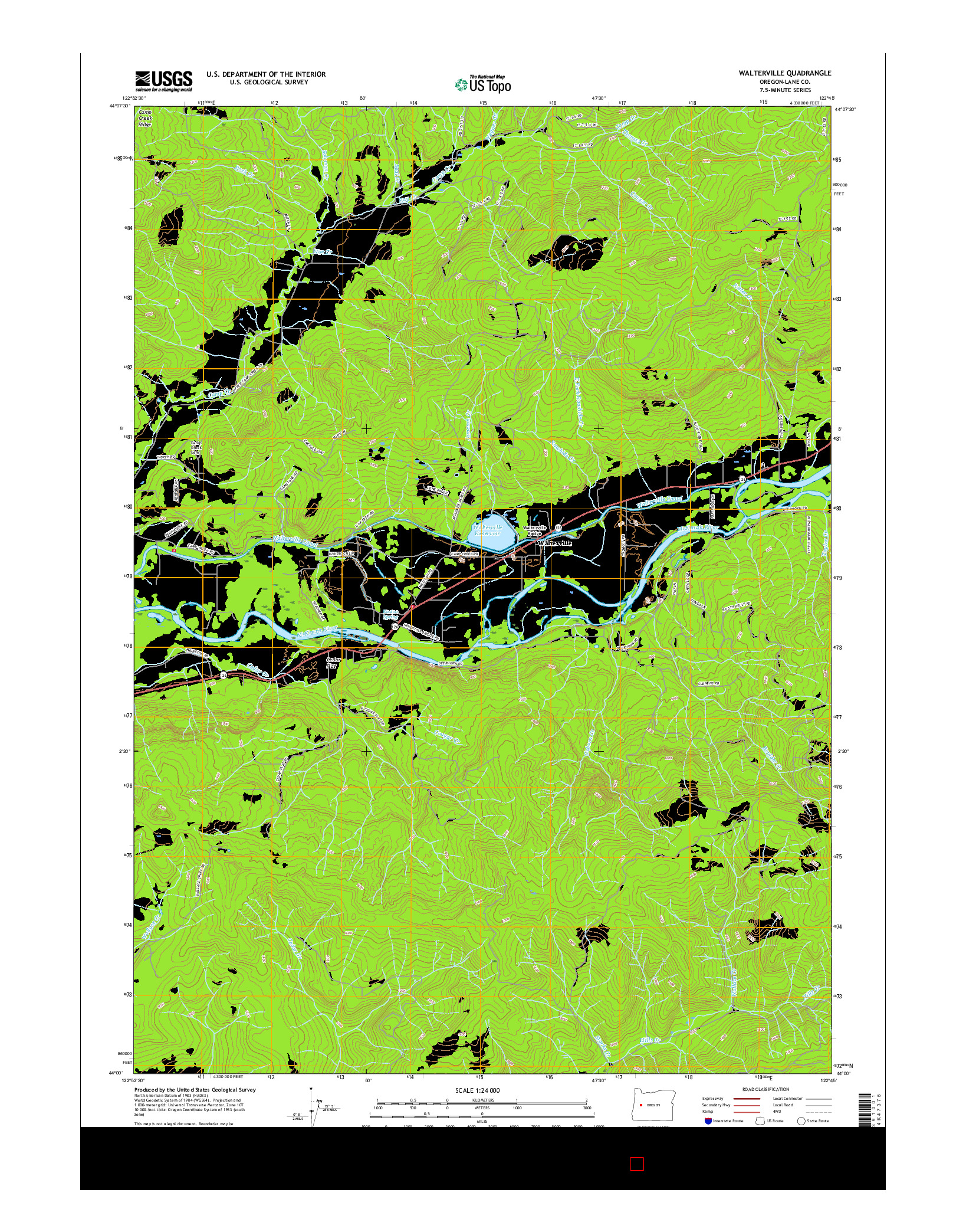 USGS US TOPO 7.5-MINUTE MAP FOR WALTERVILLE, OR 2017