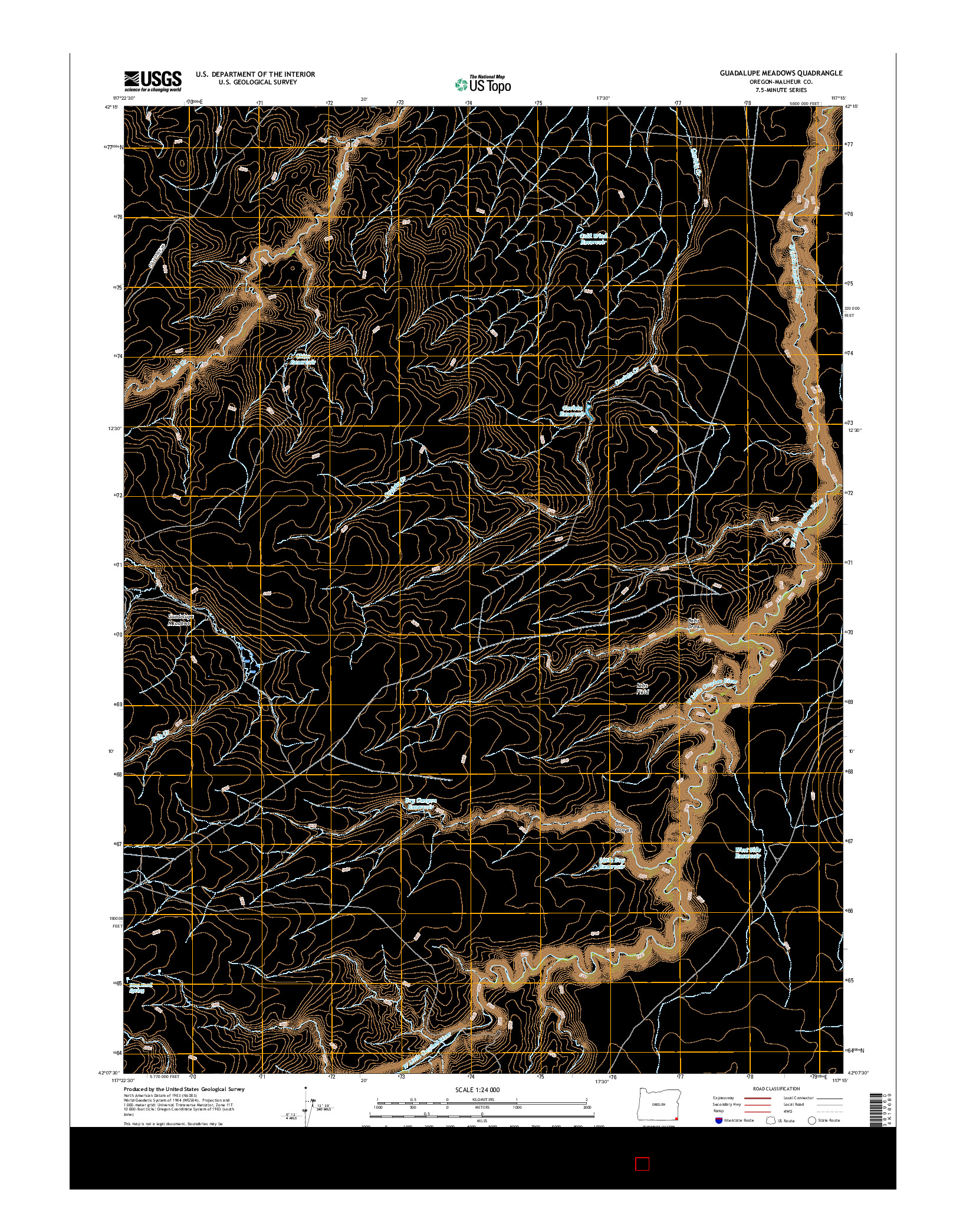 USGS US TOPO 7.5-MINUTE MAP FOR GUADALUPE MEADOWS, OR 2017