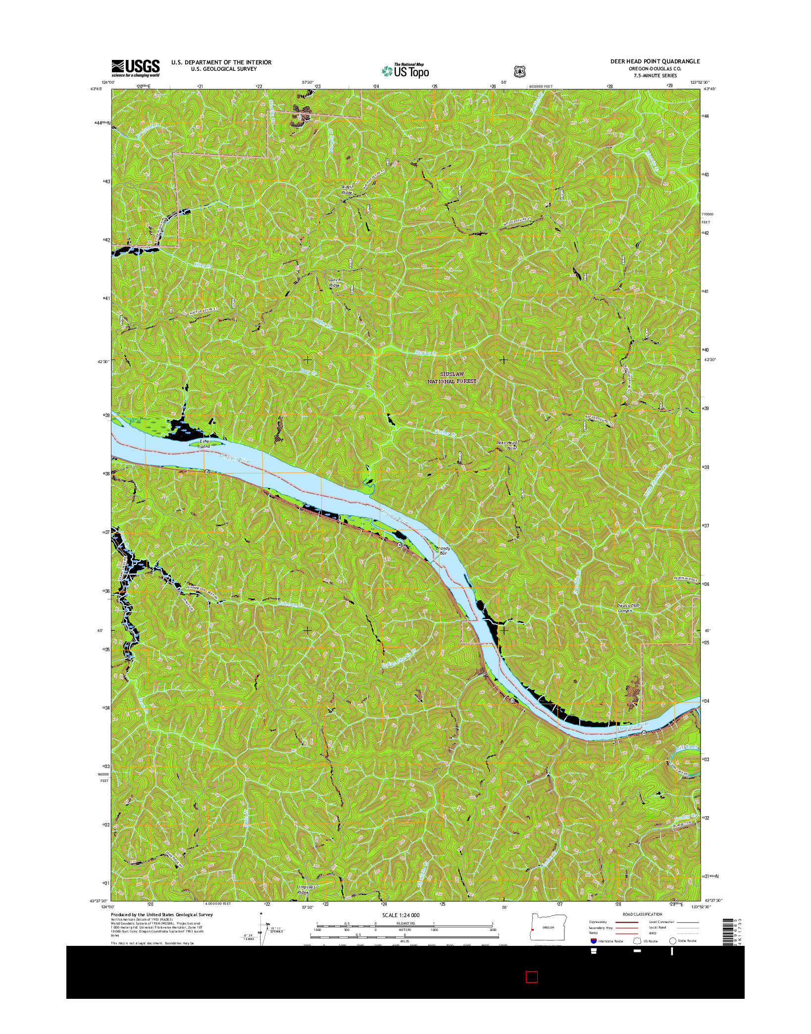 USGS US TOPO 7.5-MINUTE MAP FOR DEER HEAD POINT, OR 2017