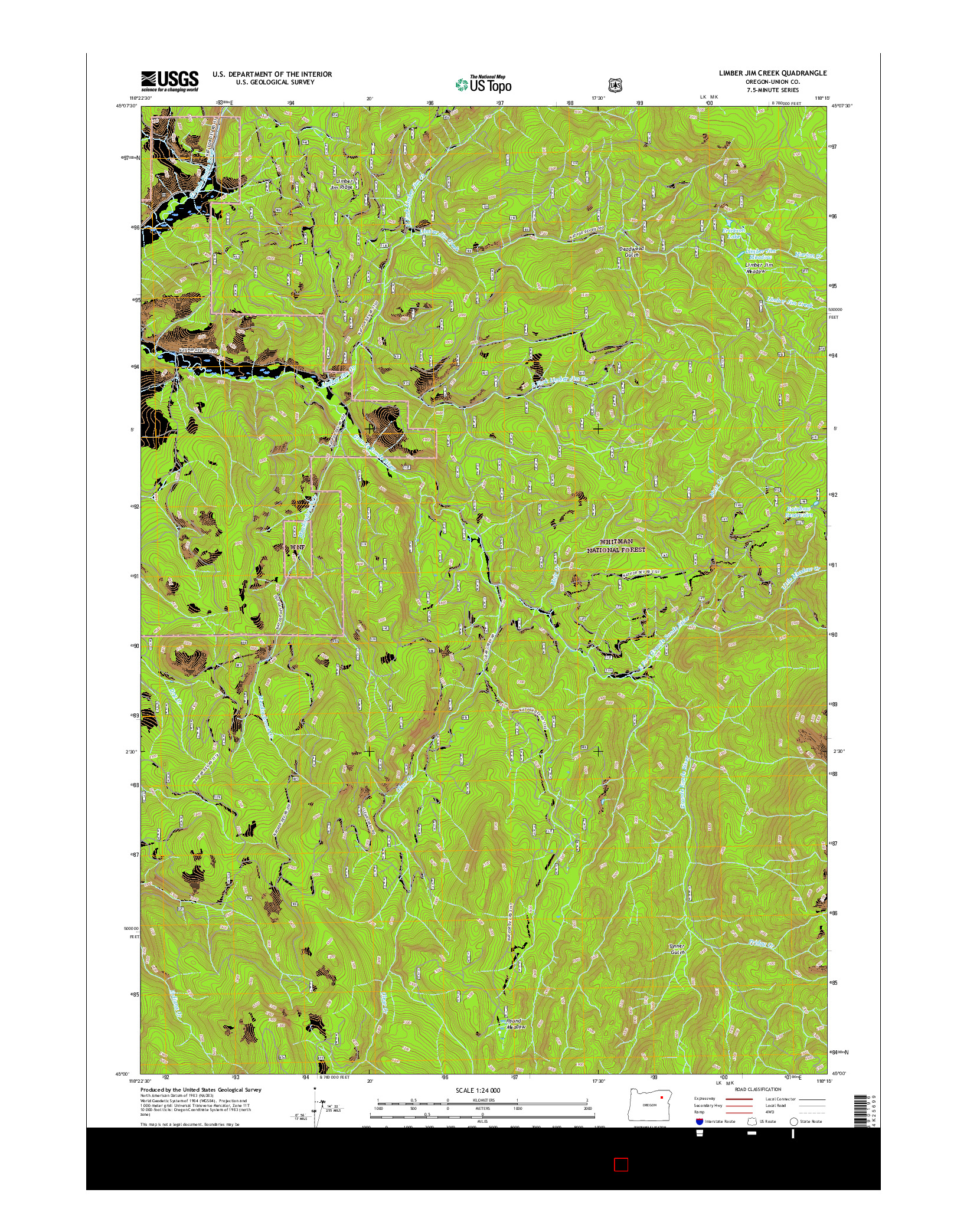 USGS US TOPO 7.5-MINUTE MAP FOR LIMBER JIM CREEK, OR 2017