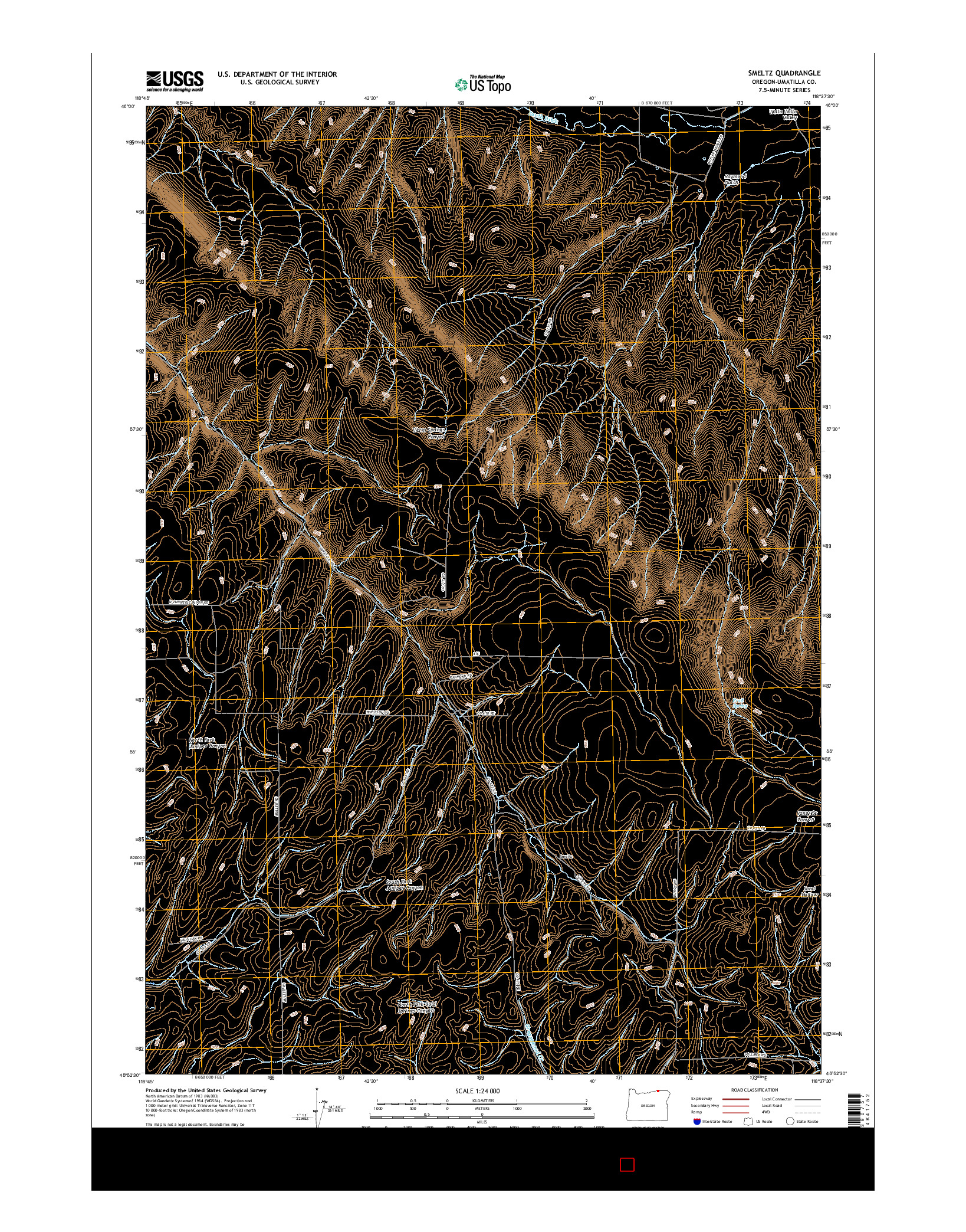 USGS US TOPO 7.5-MINUTE MAP FOR SMELTZ, OR 2017