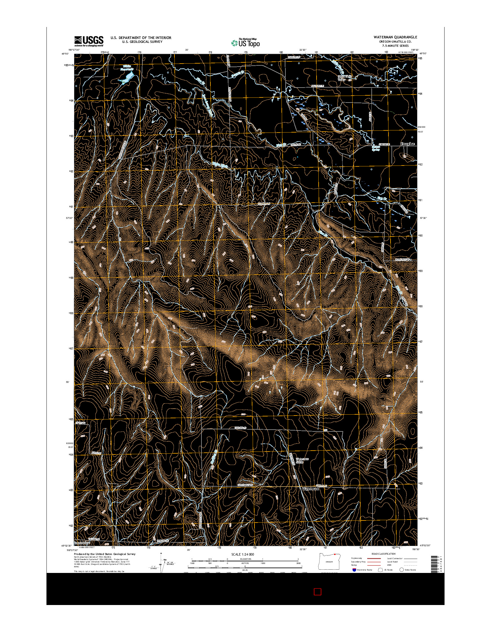 USGS US TOPO 7.5-MINUTE MAP FOR WATERMAN, OR 2017