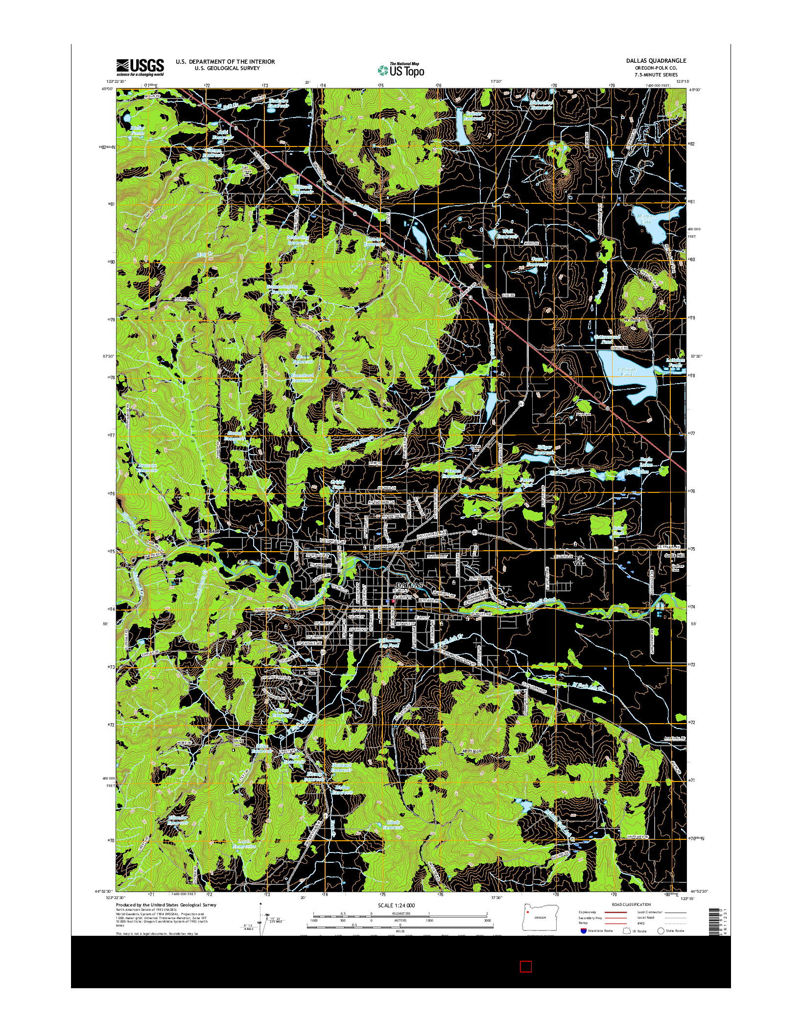 USGS US TOPO 7.5-MINUTE MAP FOR DALLAS, OR 2017