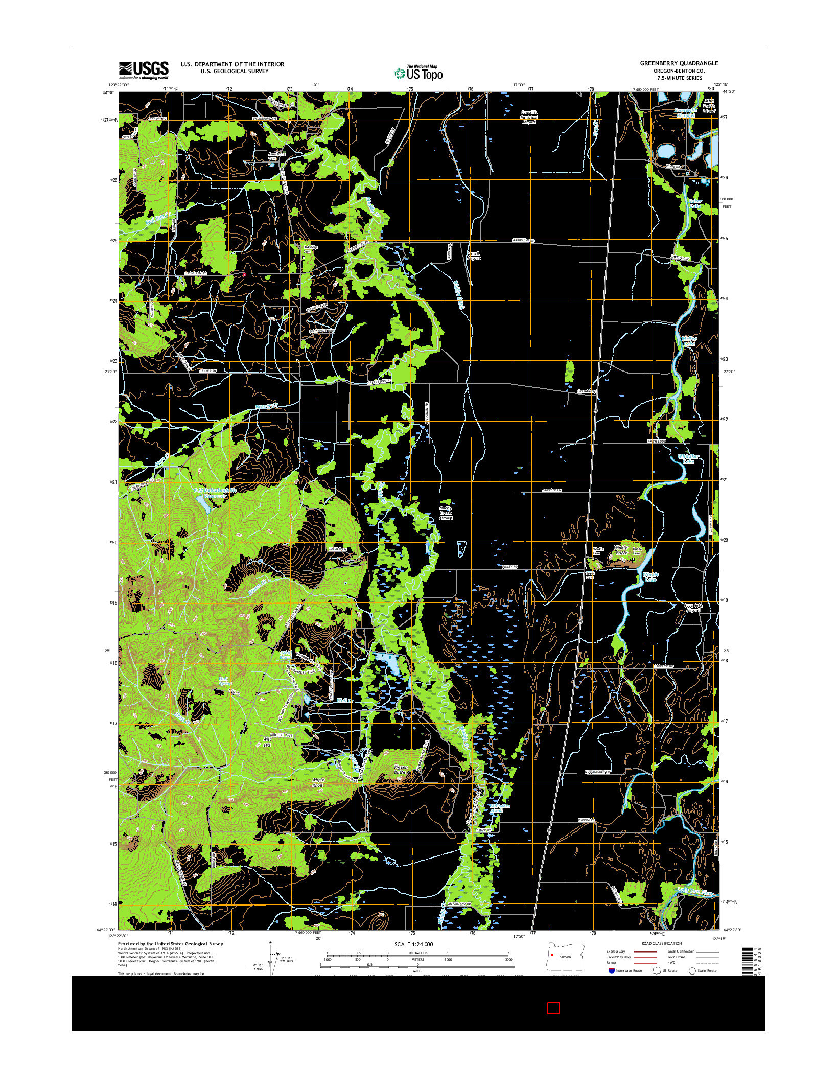 USGS US TOPO 7.5-MINUTE MAP FOR GREENBERRY, OR 2017