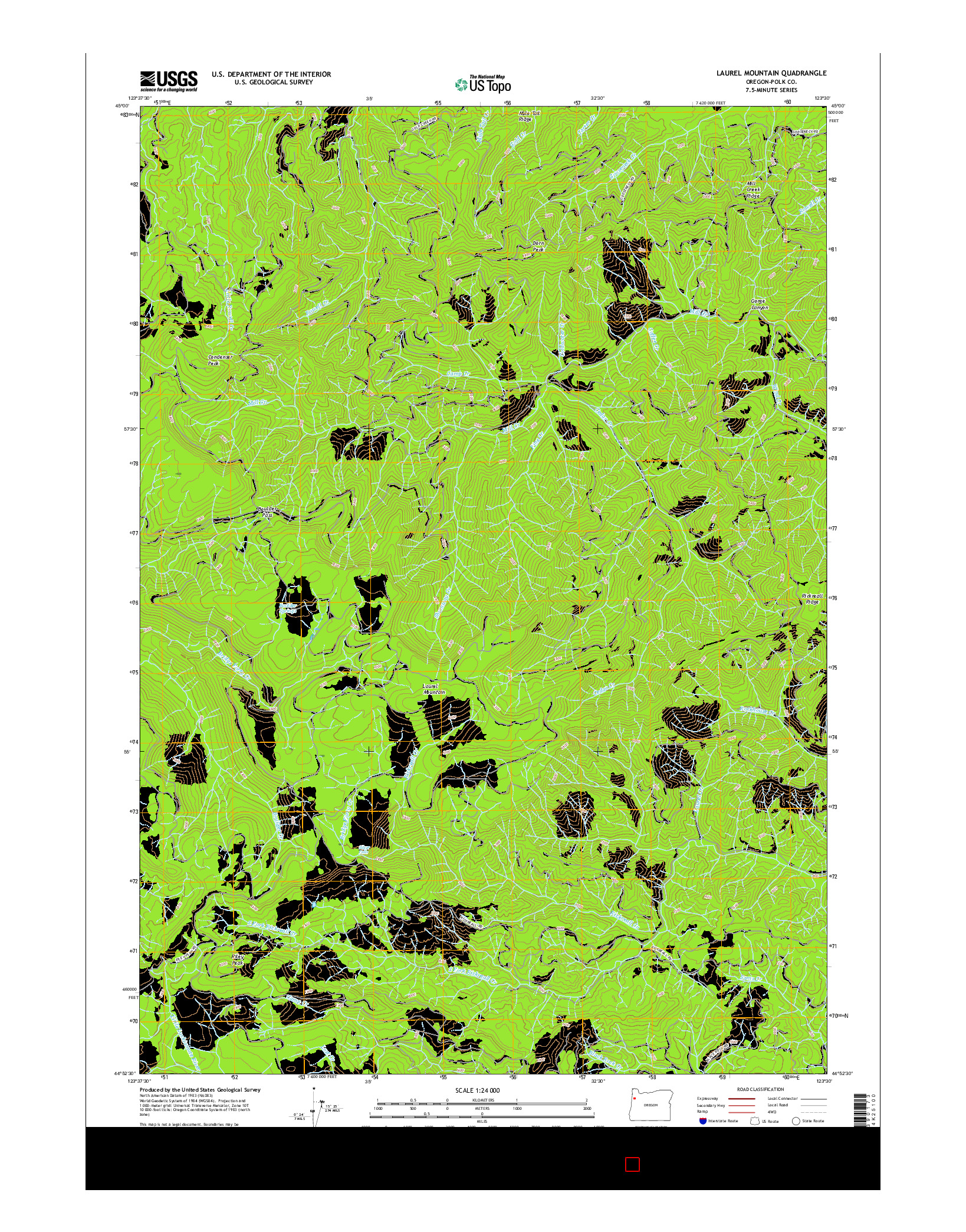 USGS US TOPO 7.5-MINUTE MAP FOR LAUREL MOUNTAIN, OR 2017
