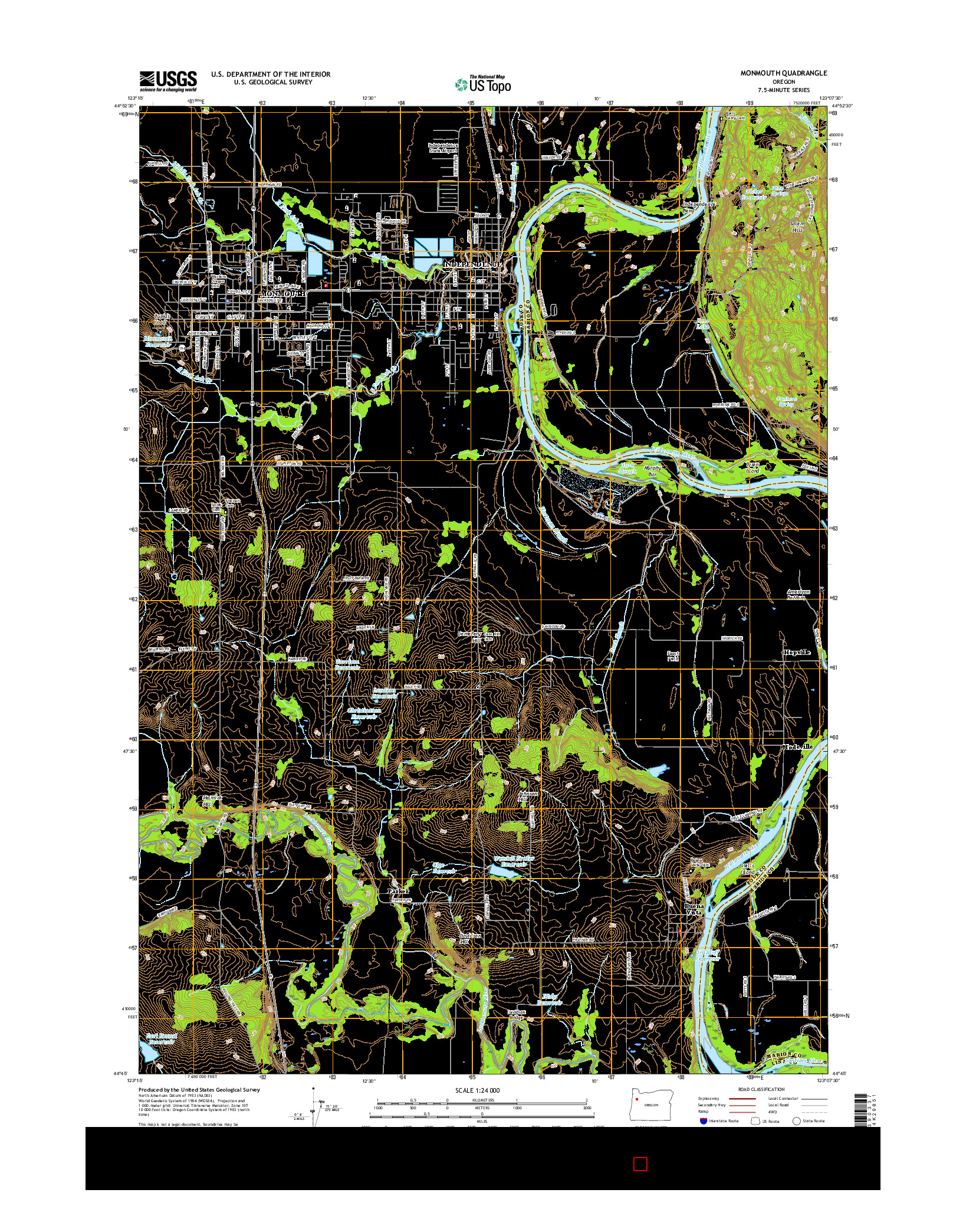 USGS US TOPO 7.5-MINUTE MAP FOR MONMOUTH, OR 2017