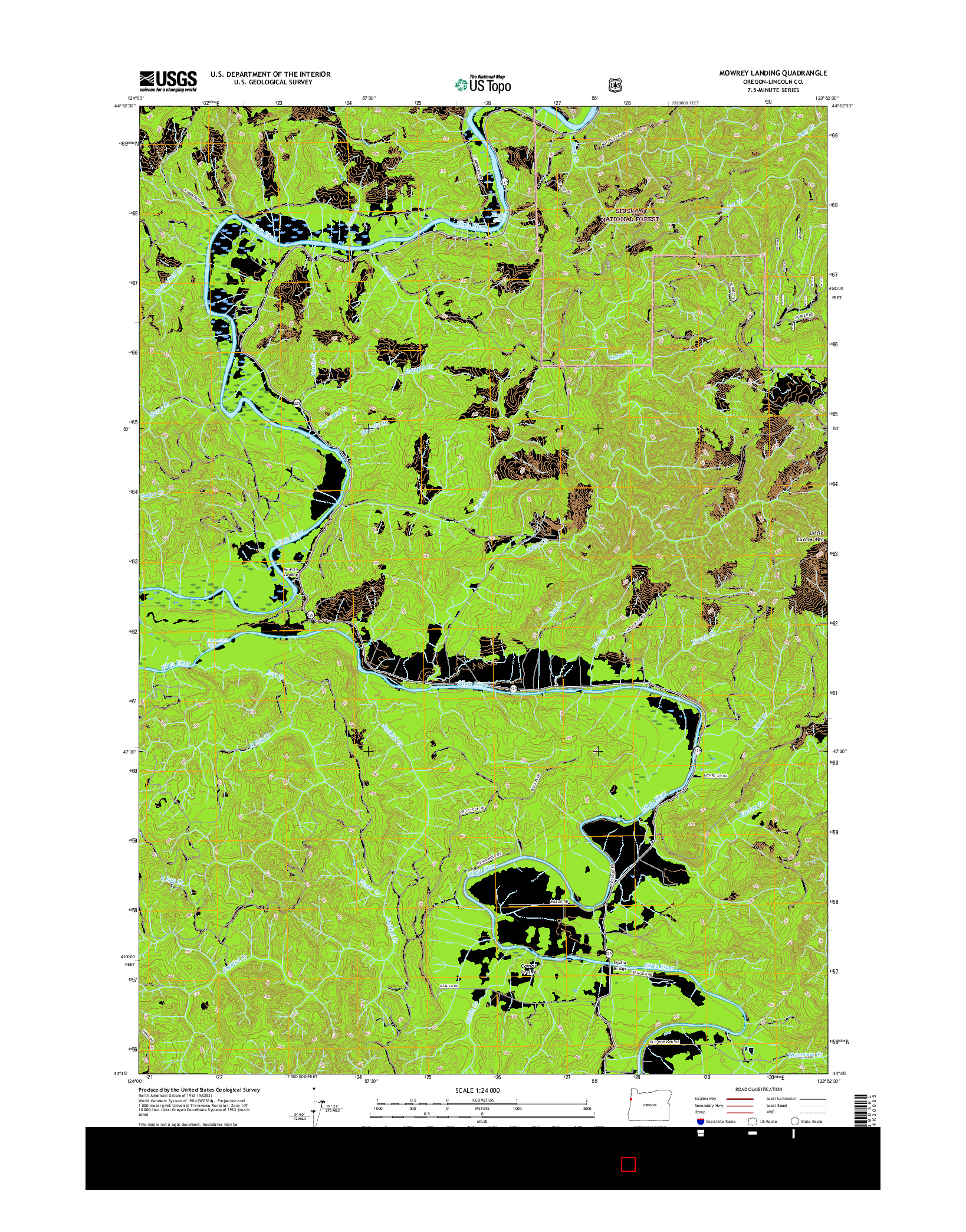 USGS US TOPO 7.5-MINUTE MAP FOR MOWREY LANDING, OR 2017