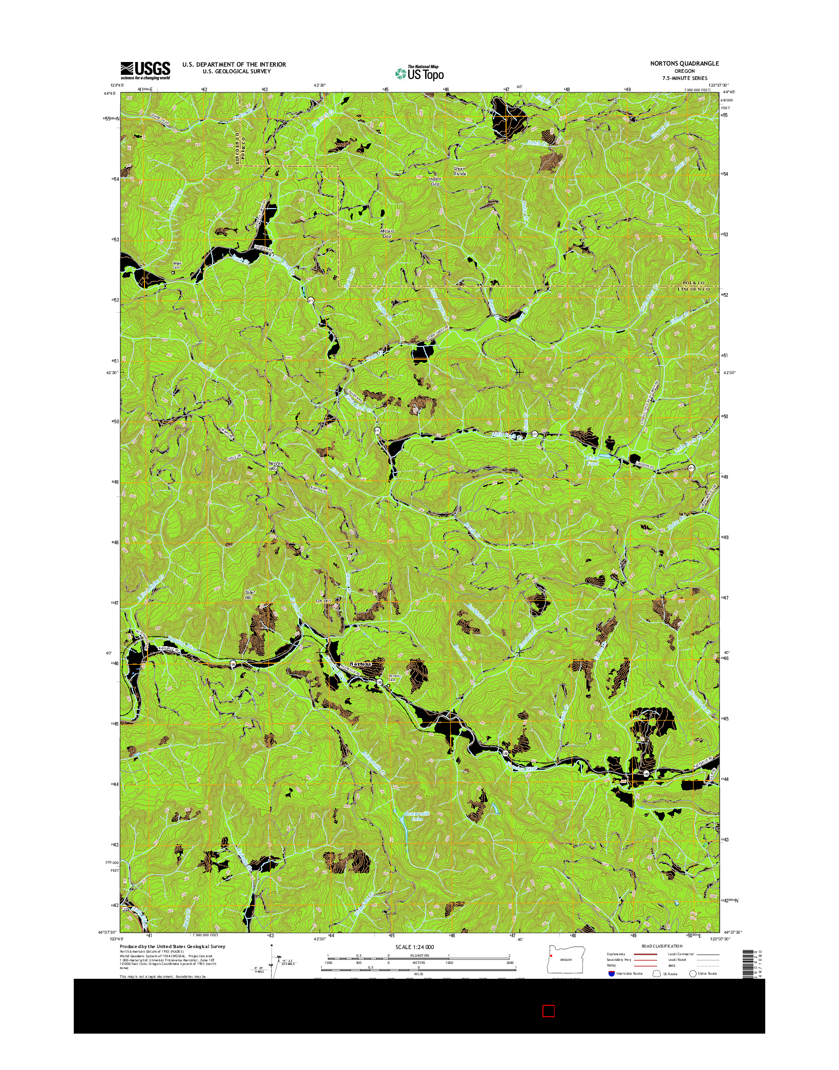 USGS US TOPO 7.5-MINUTE MAP FOR NORTONS, OR 2017