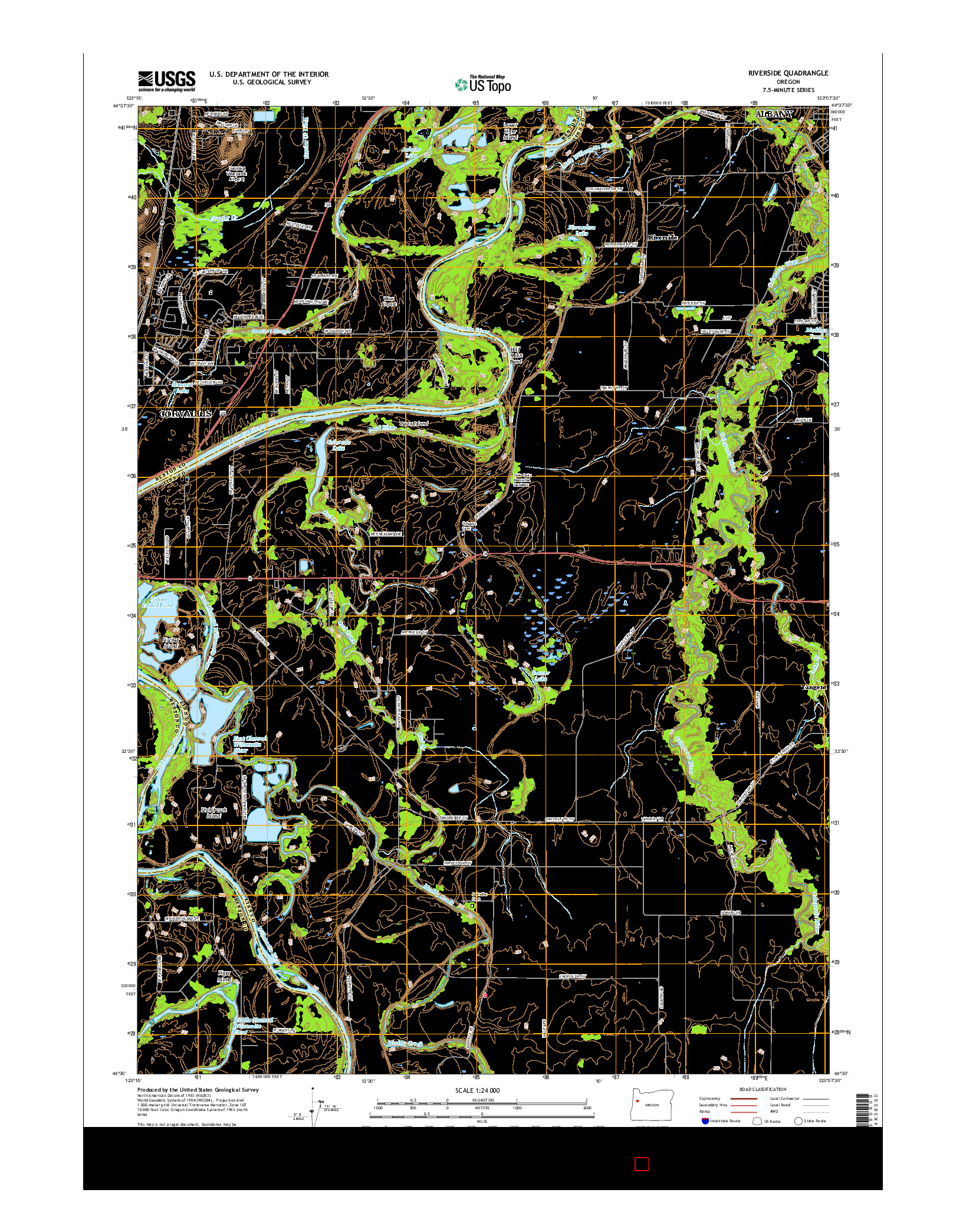 USGS US TOPO 7.5-MINUTE MAP FOR RIVERSIDE, OR 2017