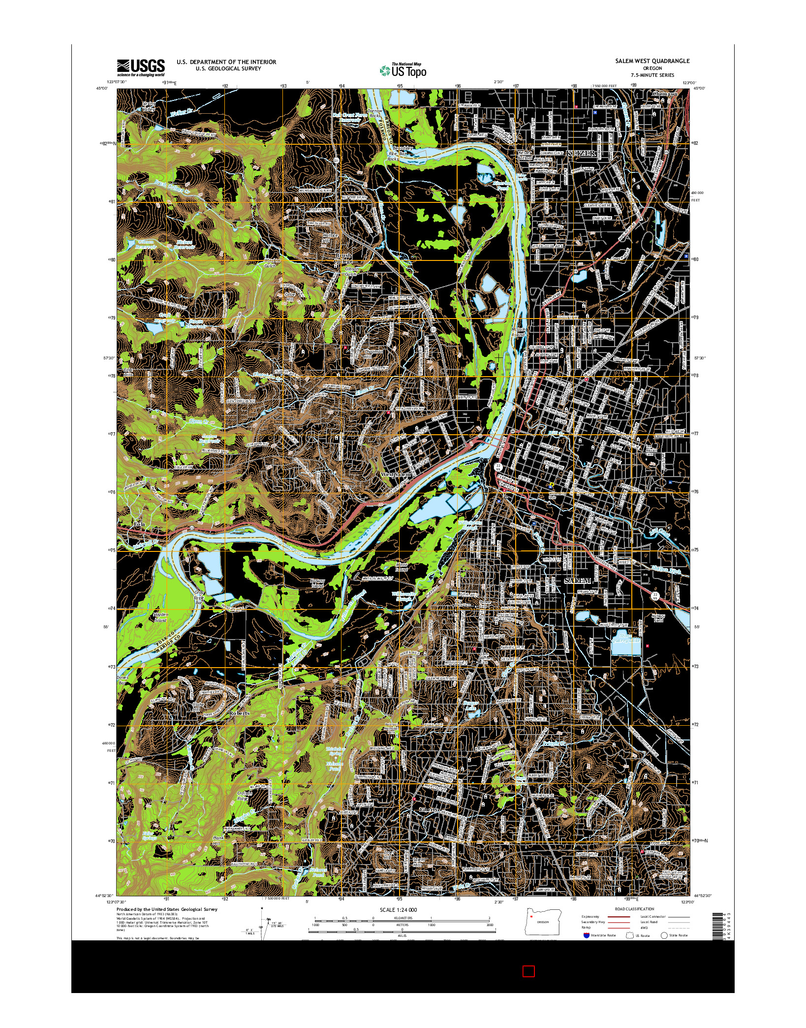 USGS US TOPO 7.5-MINUTE MAP FOR SALEM WEST, OR 2017