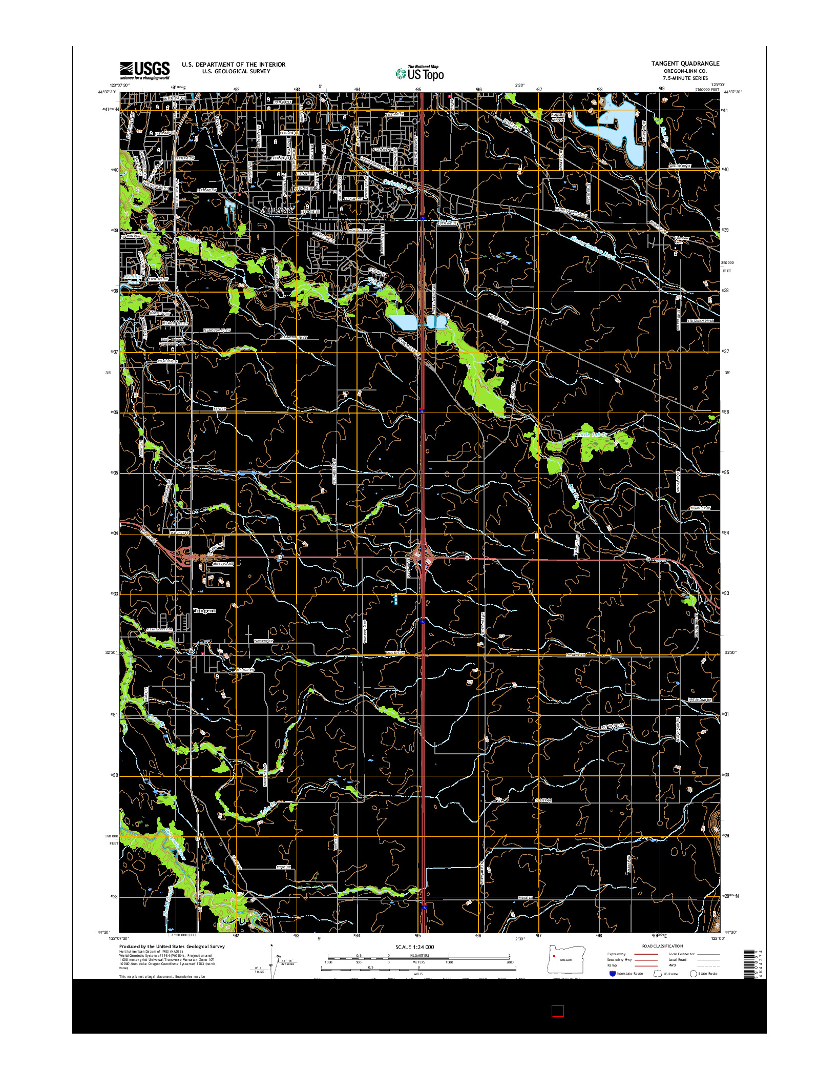 USGS US TOPO 7.5-MINUTE MAP FOR TANGENT, OR 2017