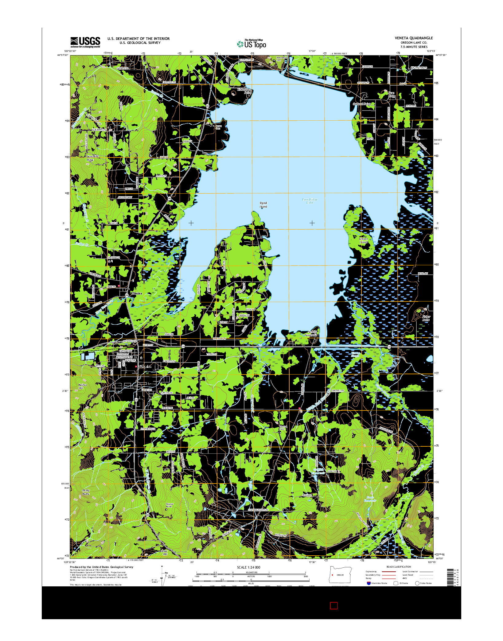 USGS US TOPO 7.5-MINUTE MAP FOR VENETA, OR 2017