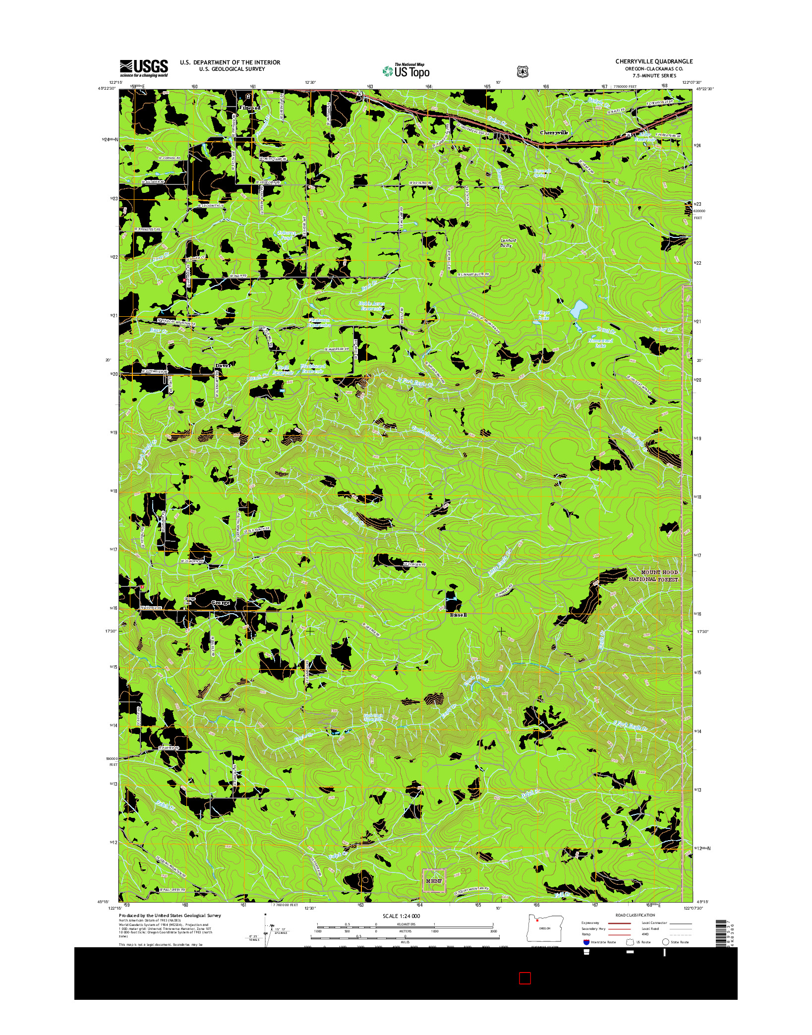 USGS US TOPO 7.5-MINUTE MAP FOR CHERRYVILLE, OR 2017