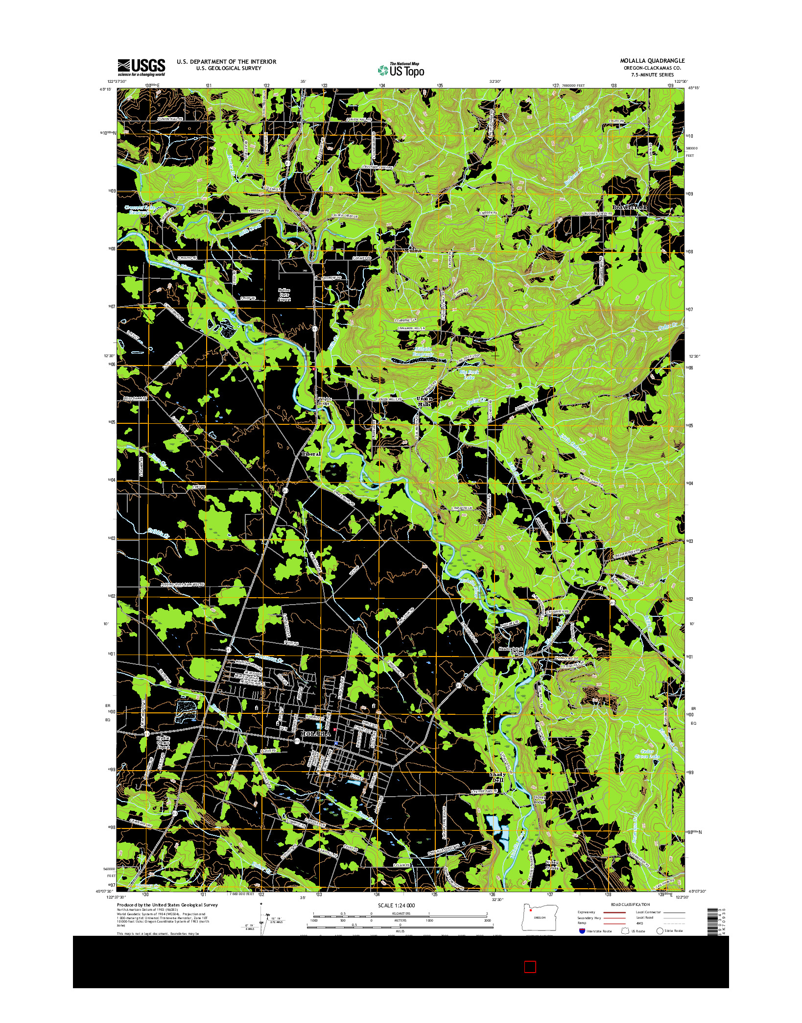 USGS US TOPO 7.5-MINUTE MAP FOR MOLALLA, OR 2017