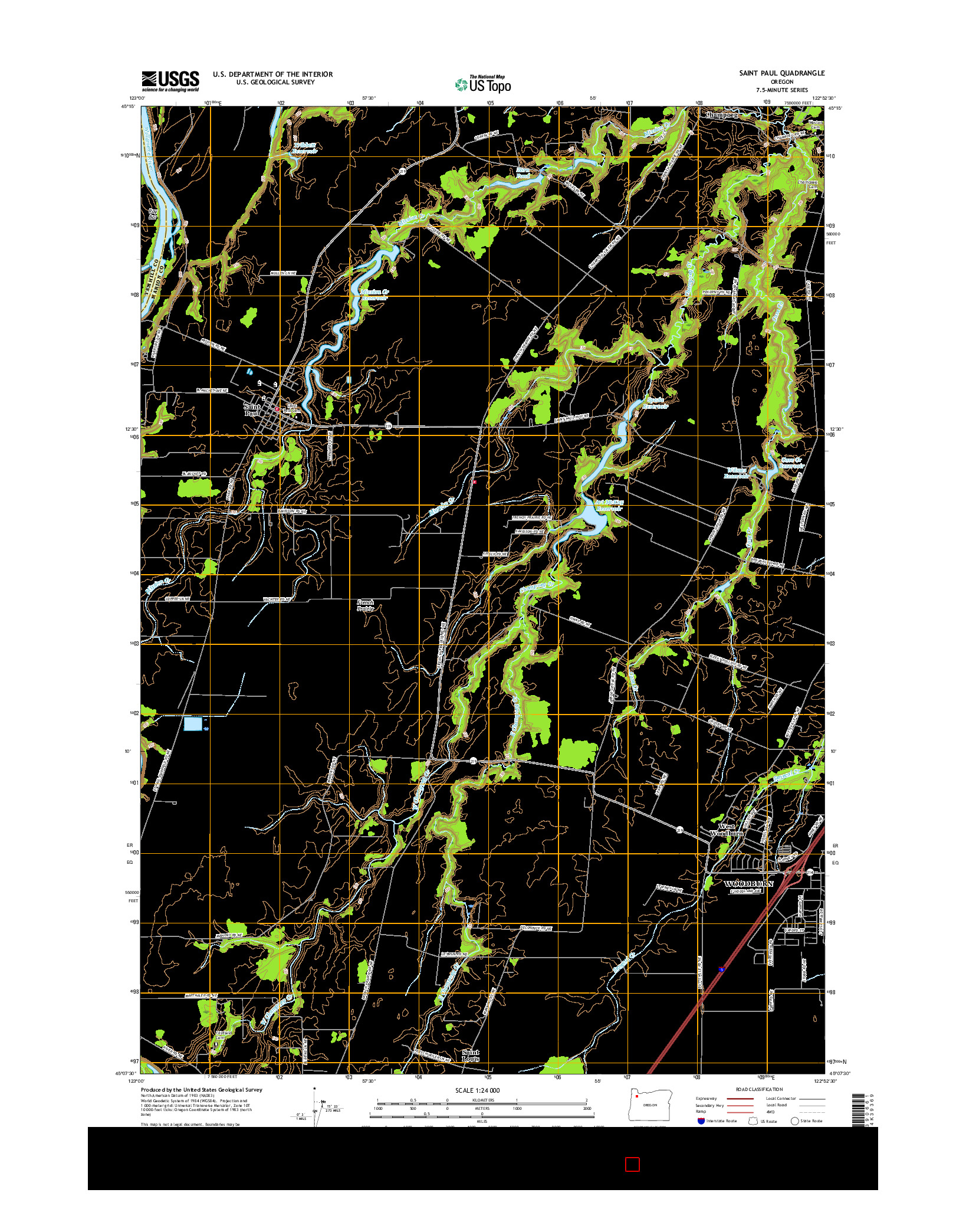 USGS US TOPO 7.5-MINUTE MAP FOR SAINT PAUL, OR 2017