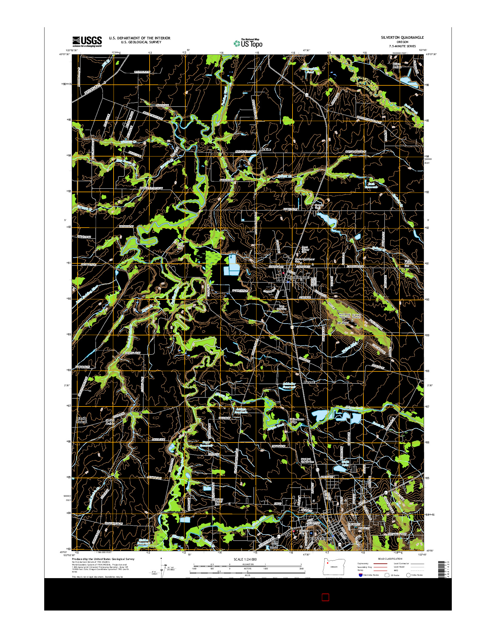 USGS US TOPO 7.5-MINUTE MAP FOR SILVERTON, OR 2017