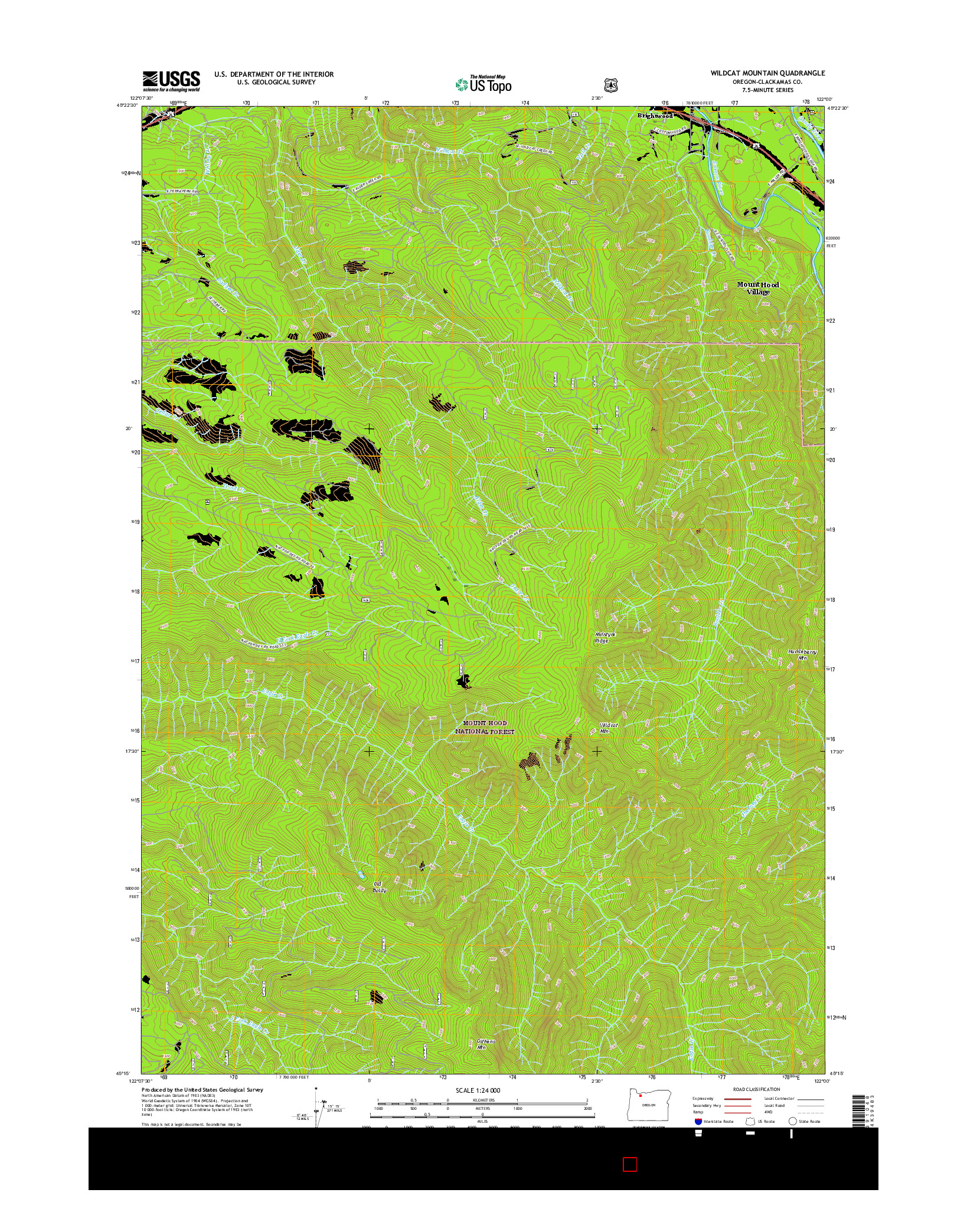 USGS US TOPO 7.5-MINUTE MAP FOR WILDCAT MOUNTAIN, OR 2017