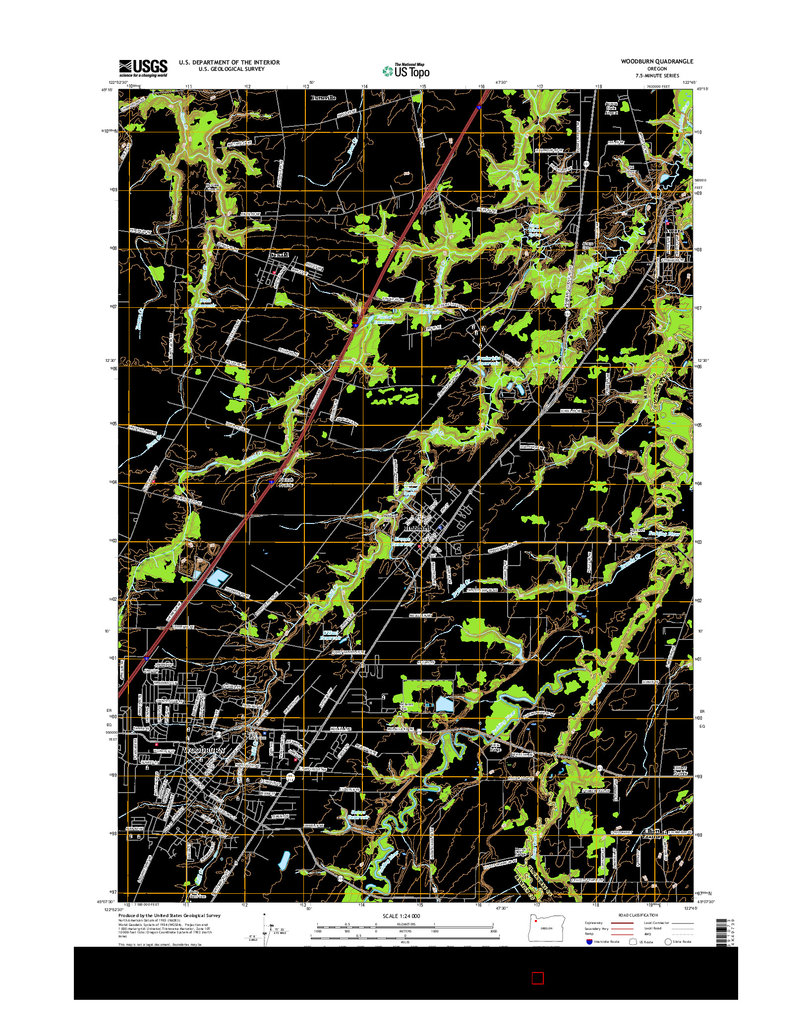 USGS US TOPO 7.5-MINUTE MAP FOR WOODBURN, OR 2017