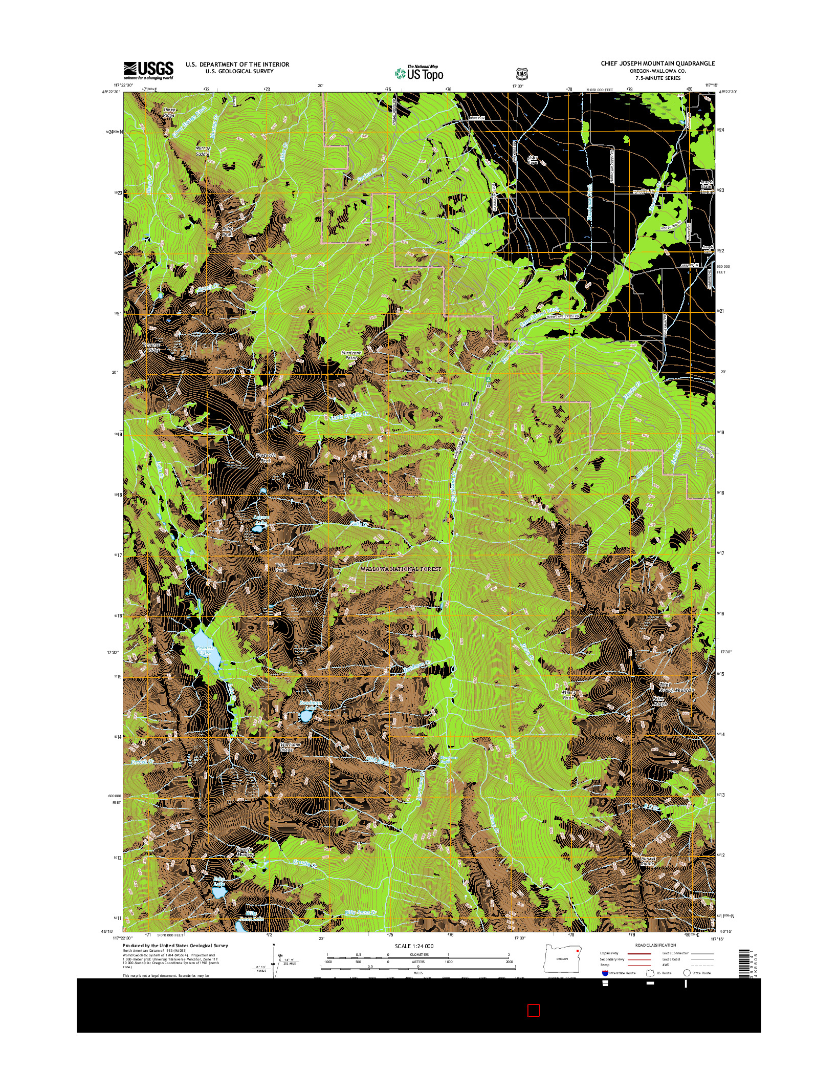 USGS US TOPO 7.5-MINUTE MAP FOR CHIEF JOSEPH MOUNTAIN, OR 2017