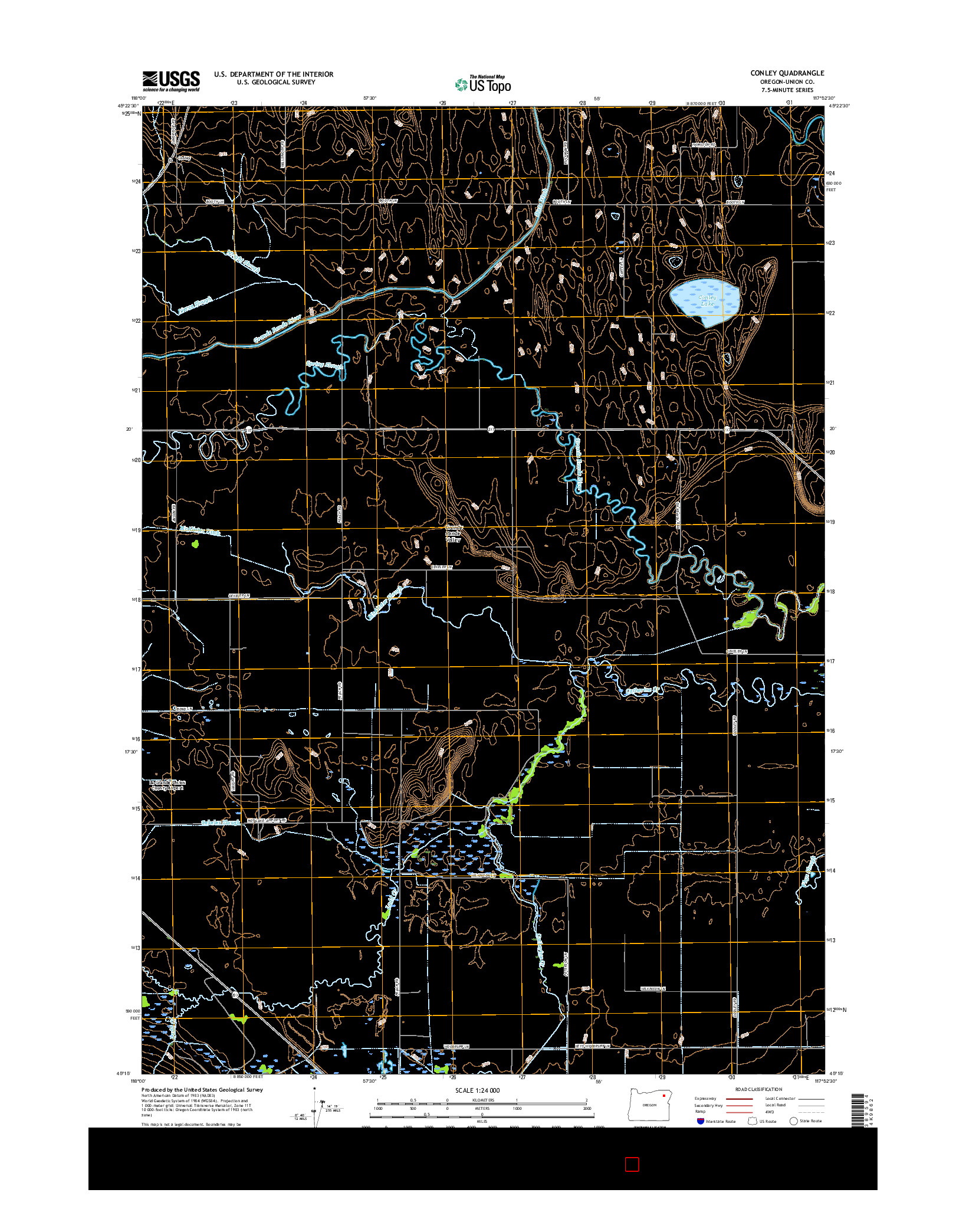 USGS US TOPO 7.5-MINUTE MAP FOR CONLEY, OR 2017