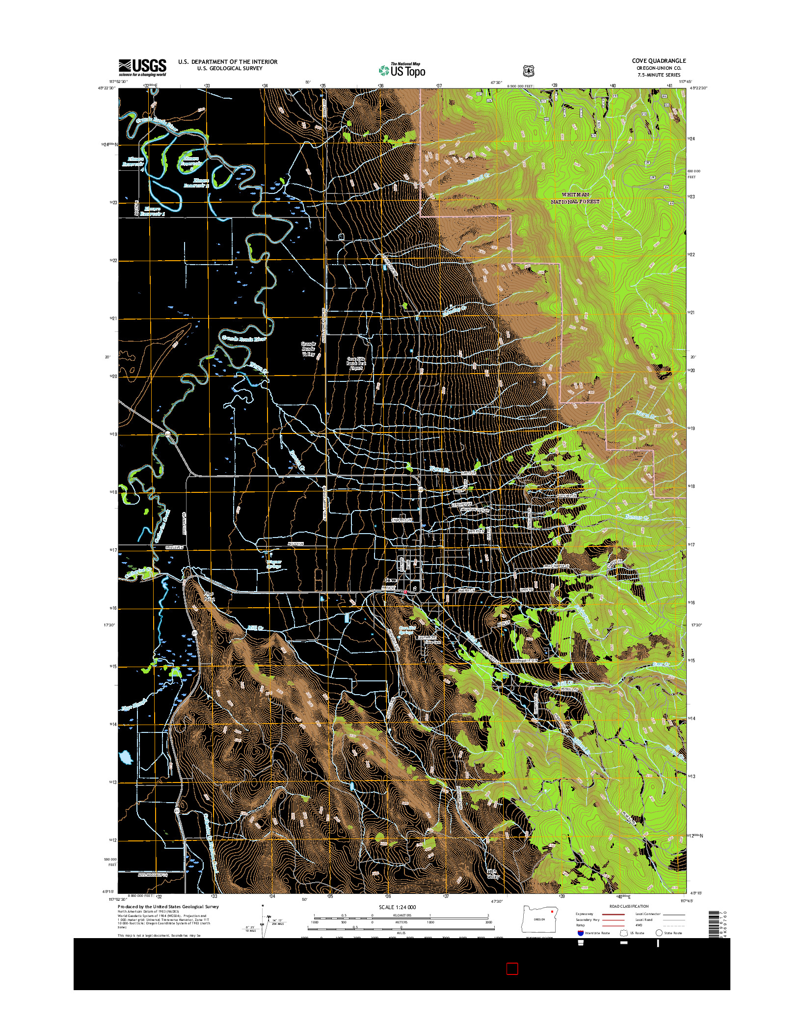 USGS US TOPO 7.5-MINUTE MAP FOR COVE, OR 2017