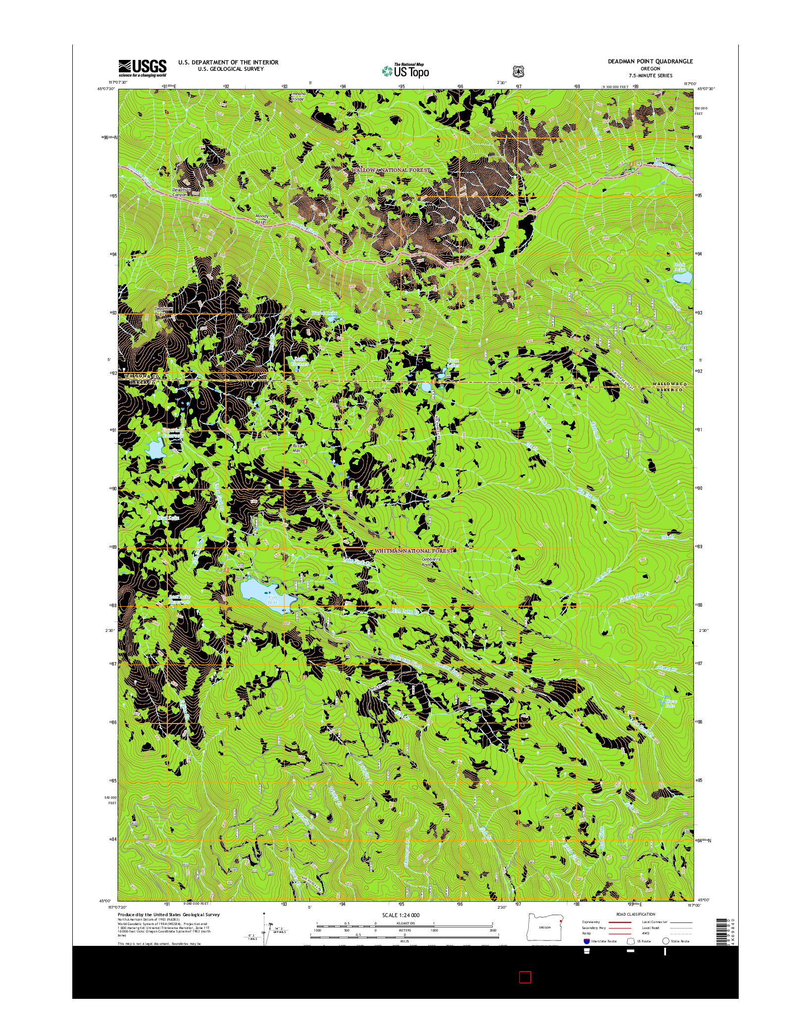 USGS US TOPO 7.5-MINUTE MAP FOR DEADMAN POINT, OR 2017