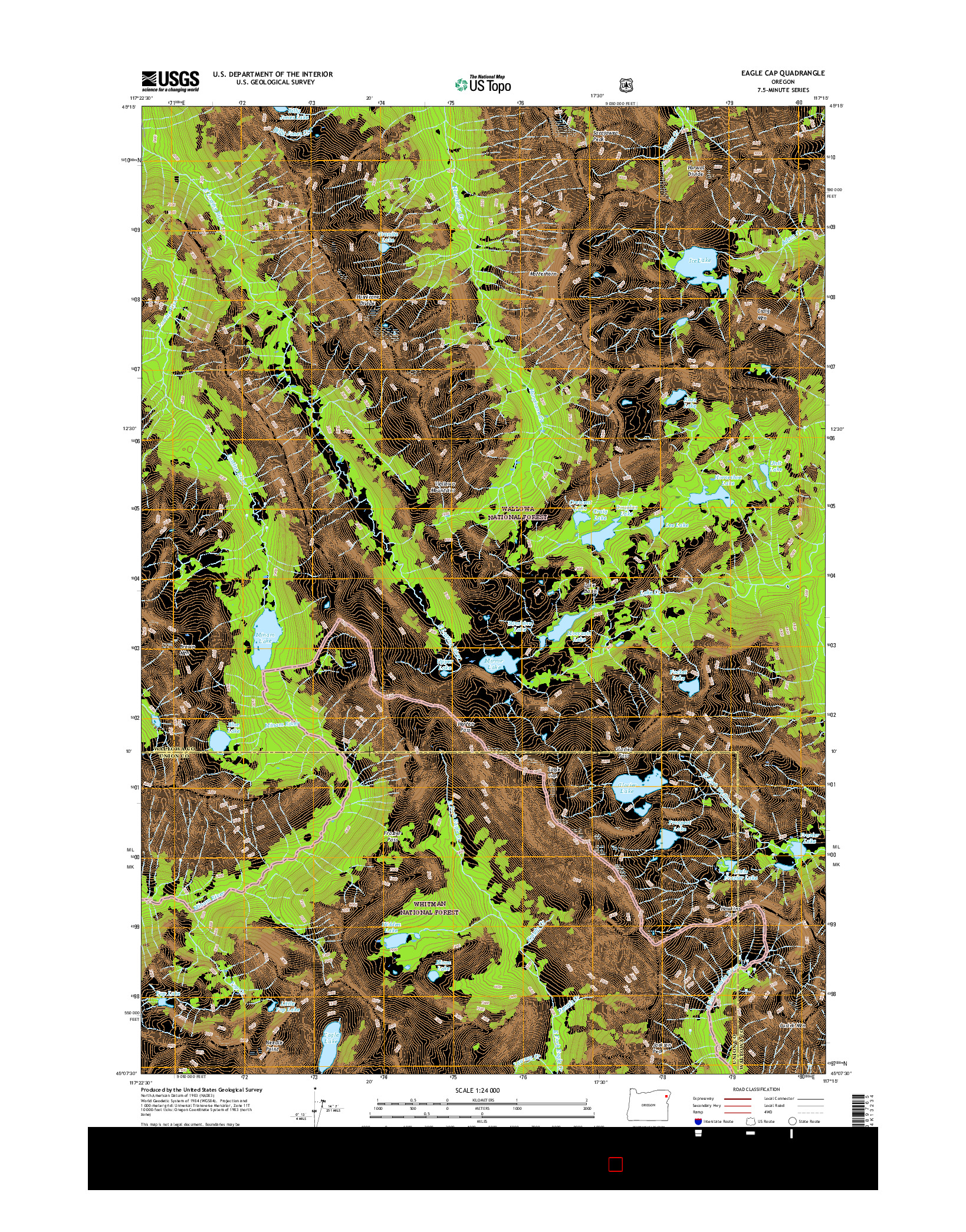 USGS US TOPO 7.5-MINUTE MAP FOR EAGLE CAP, OR 2017