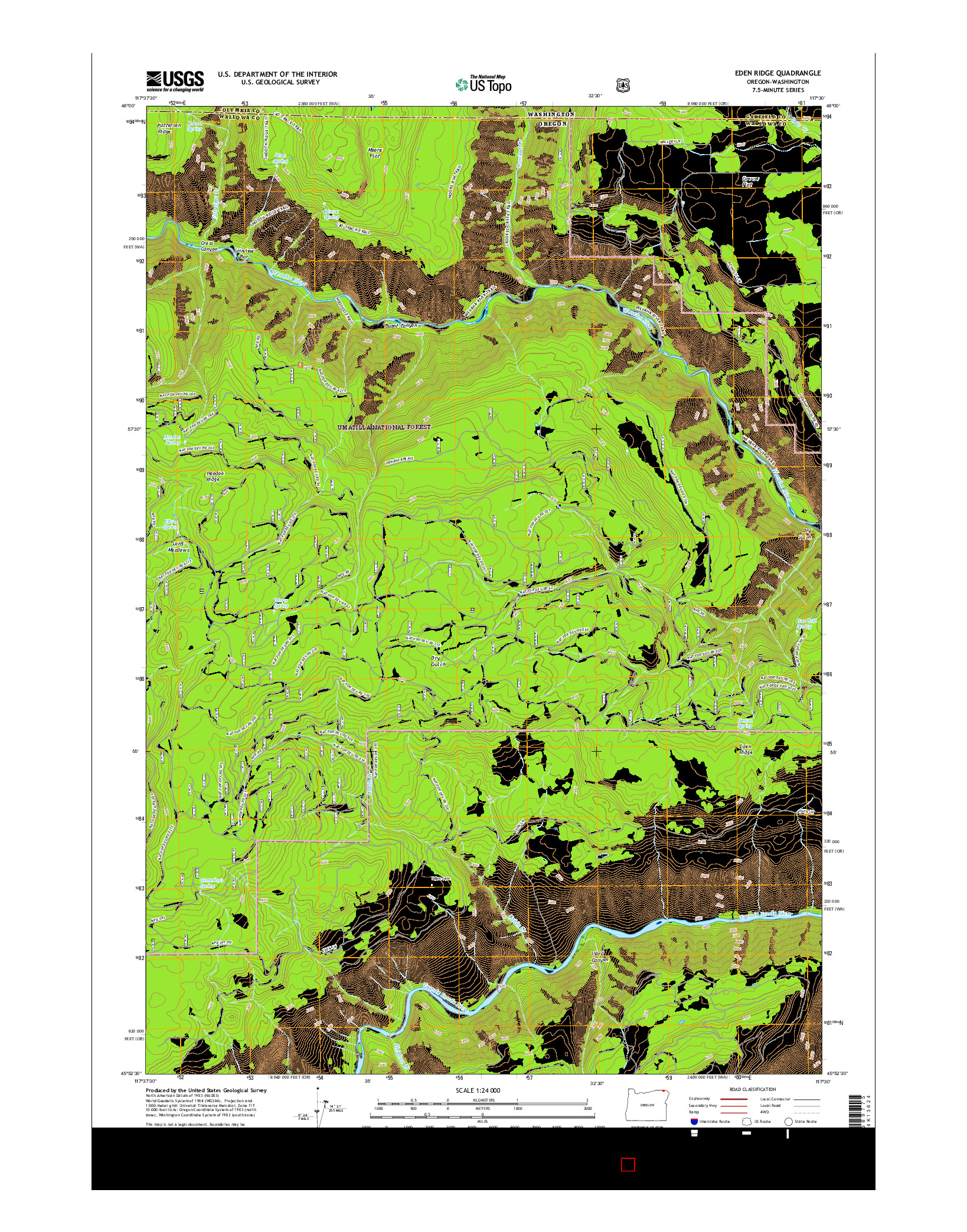 USGS US TOPO 7.5-MINUTE MAP FOR EDEN RIDGE, OR-WA 2017