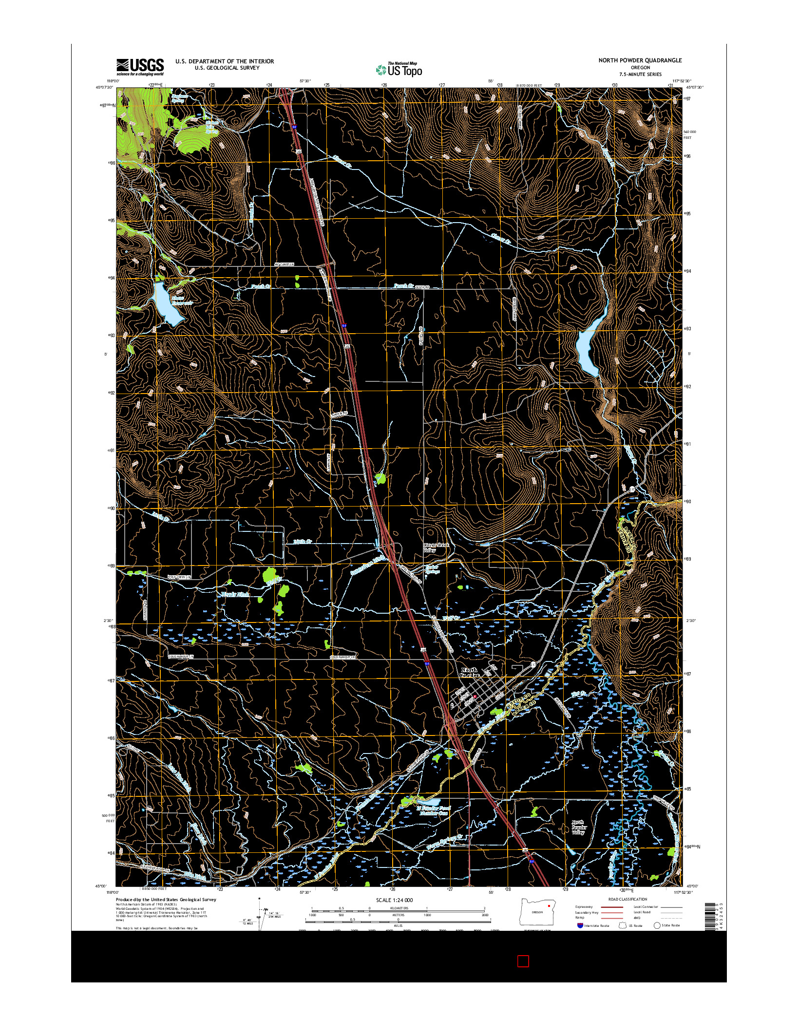 USGS US TOPO 7.5-MINUTE MAP FOR NORTH POWDER, OR 2017