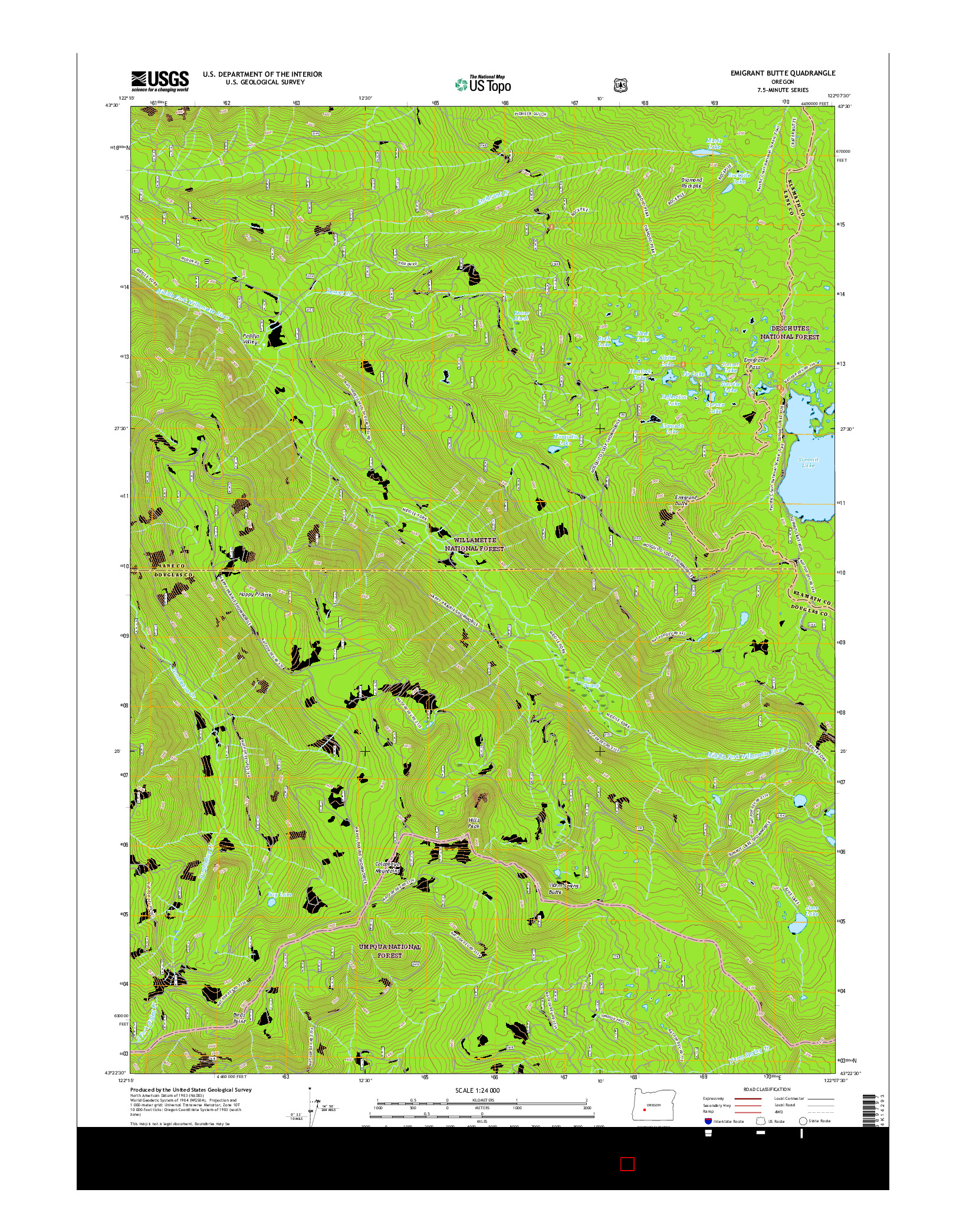 USGS US TOPO 7.5-MINUTE MAP FOR EMIGRANT BUTTE, OR 2017