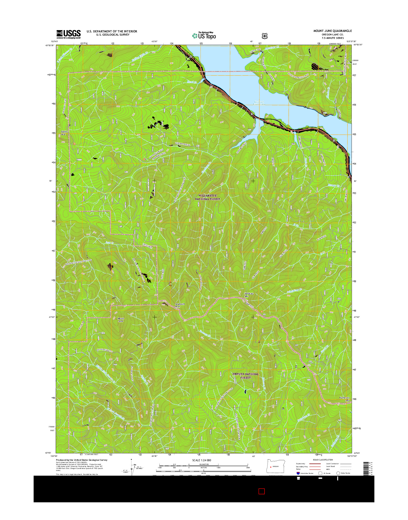 USGS US TOPO 7.5-MINUTE MAP FOR MOUNT JUNE, OR 2017