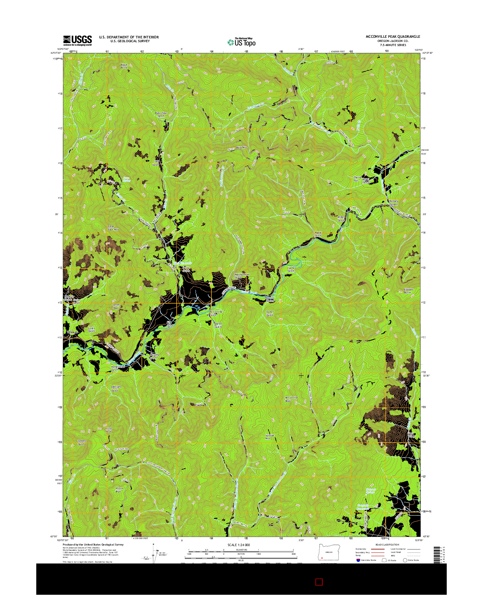 USGS US TOPO 7.5-MINUTE MAP FOR MCCONVILLE PEAK, OR 2017