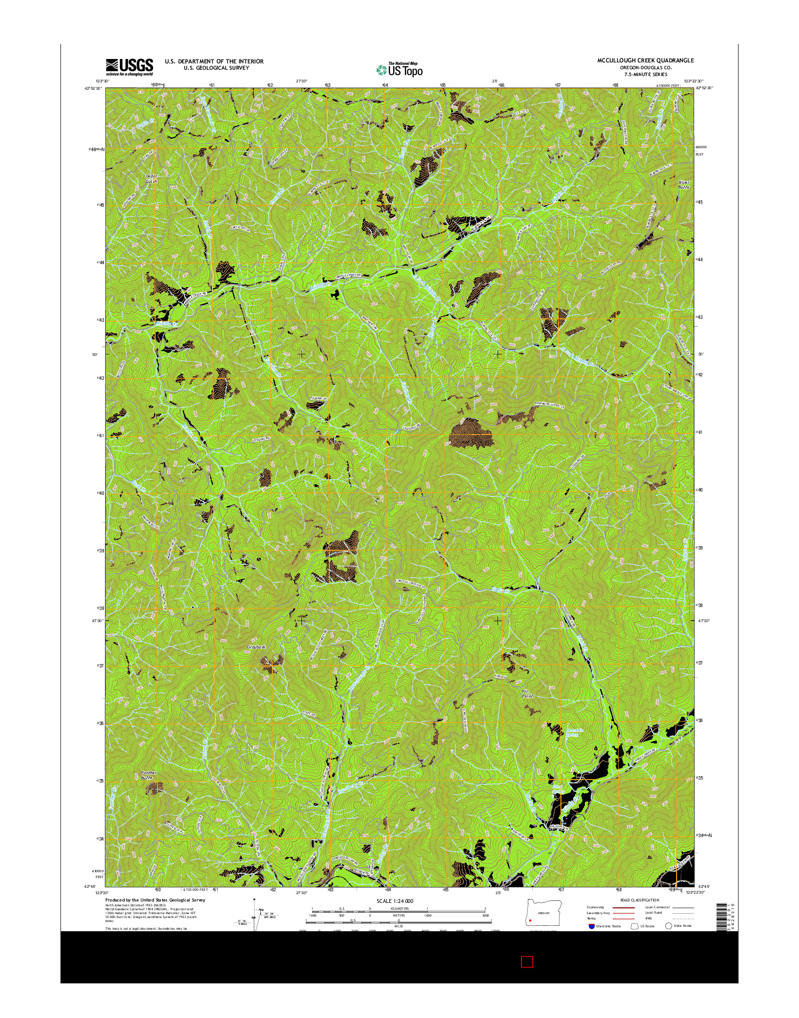 USGS US TOPO 7.5-MINUTE MAP FOR MCCULLOUGH CREEK, OR 2017