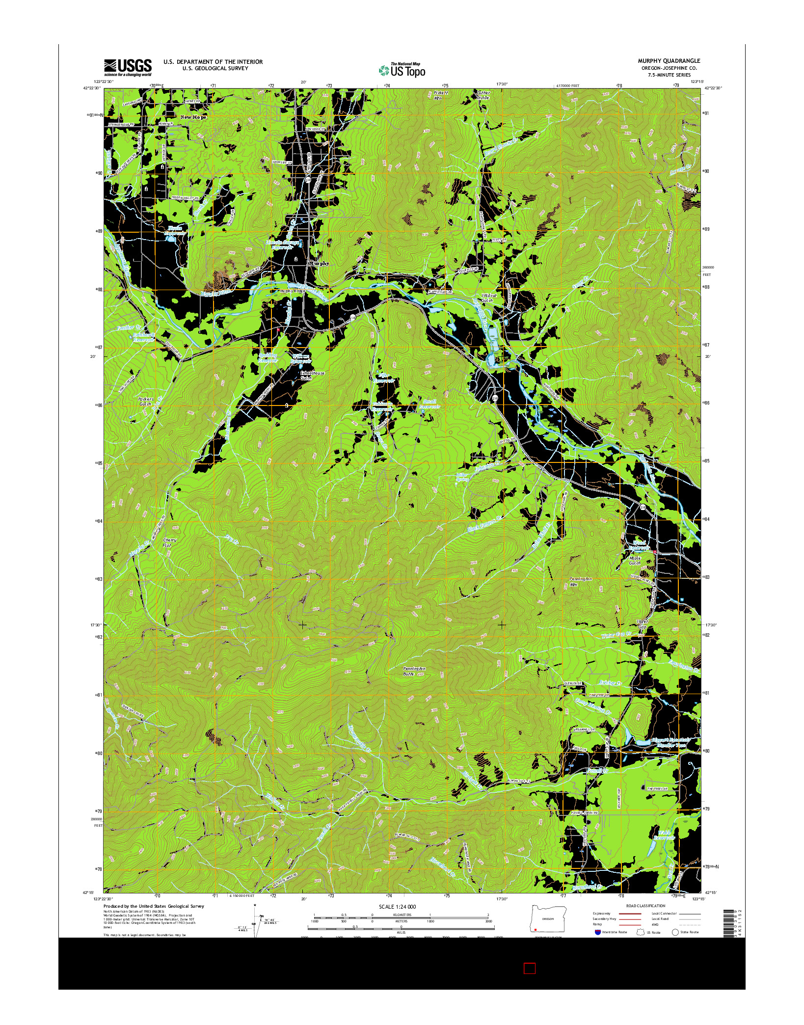 USGS US TOPO 7.5-MINUTE MAP FOR MURPHY, OR 2017