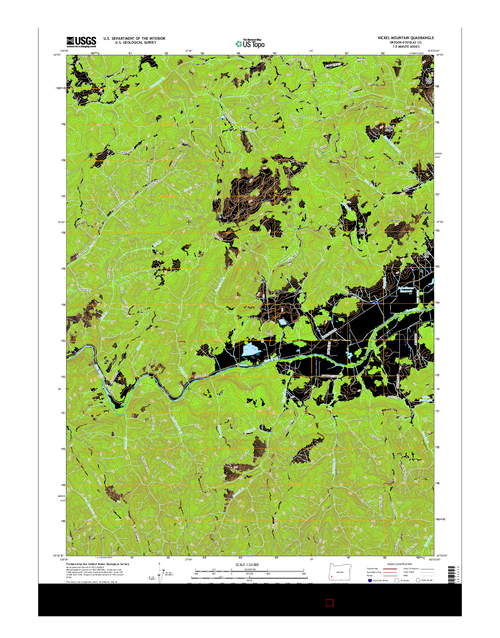 USGS US TOPO 7.5-MINUTE MAP FOR NICKEL MOUNTAIN, OR 2017