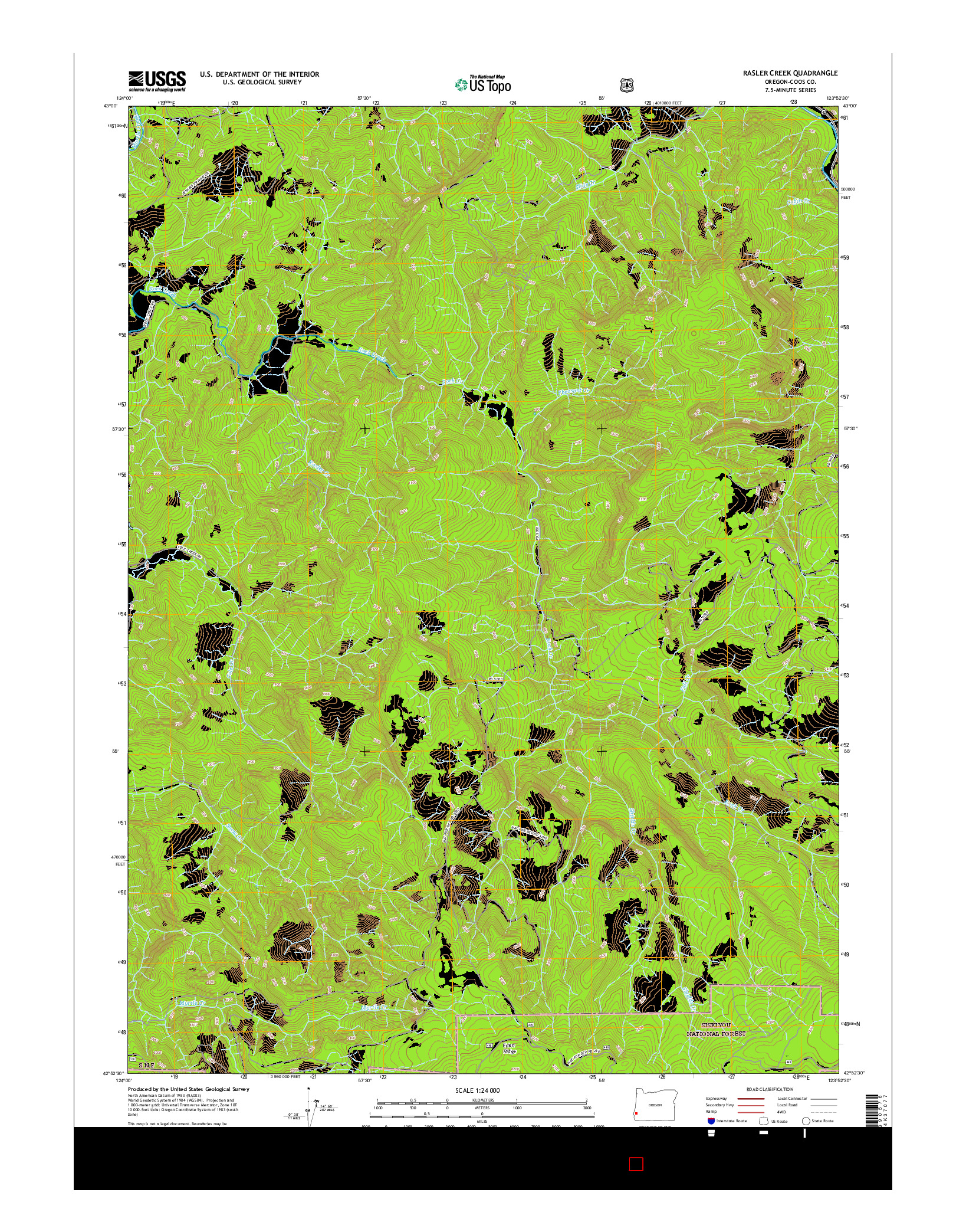 USGS US TOPO 7.5-MINUTE MAP FOR RASLER CREEK, OR 2017