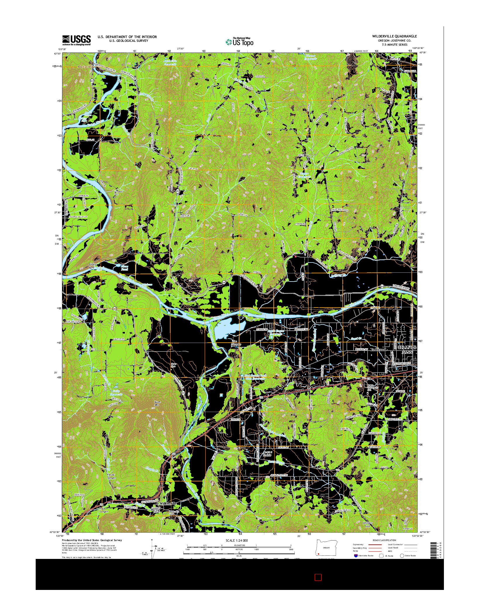 USGS US TOPO 7.5-MINUTE MAP FOR WILDERVILLE, OR 2017