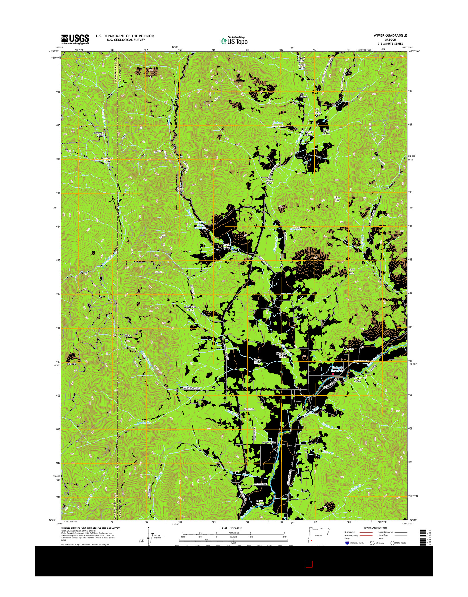 USGS US TOPO 7.5-MINUTE MAP FOR WIMER, OR 2017