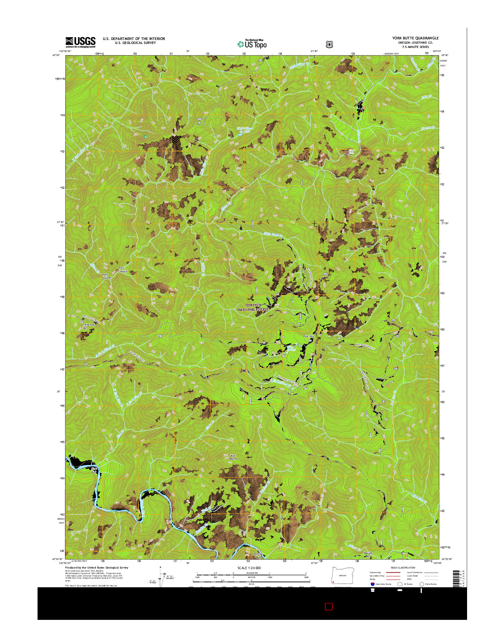 USGS US TOPO 7.5-MINUTE MAP FOR YORK BUTTE, OR 2017