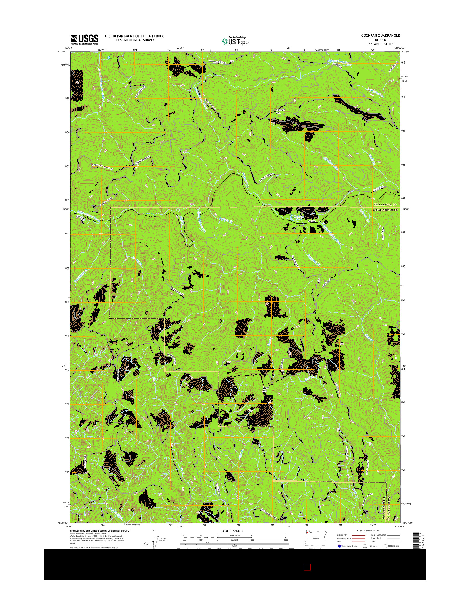 USGS US TOPO 7.5-MINUTE MAP FOR COCHRAN, OR 2017