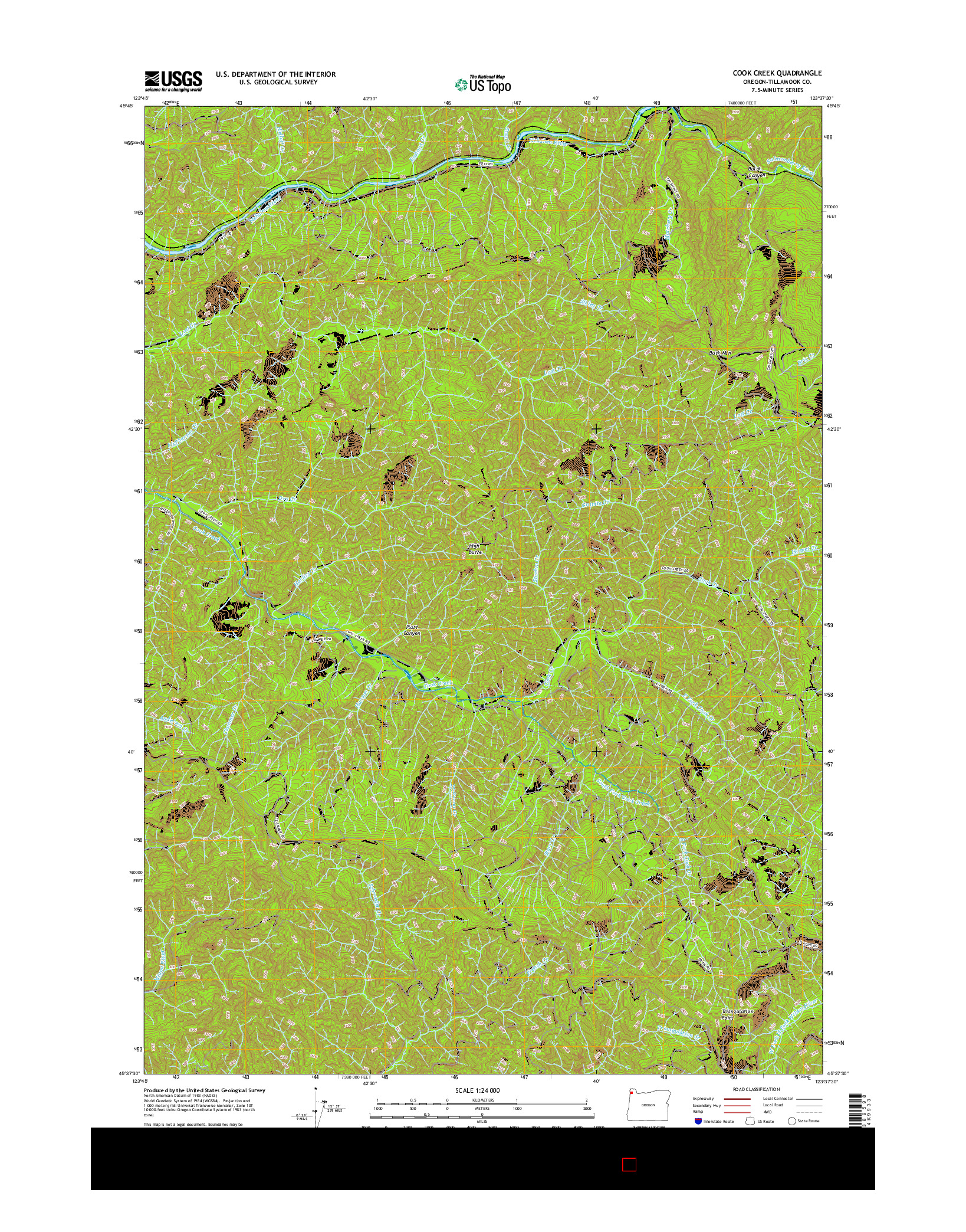 USGS US TOPO 7.5-MINUTE MAP FOR COOK CREEK, OR 2017